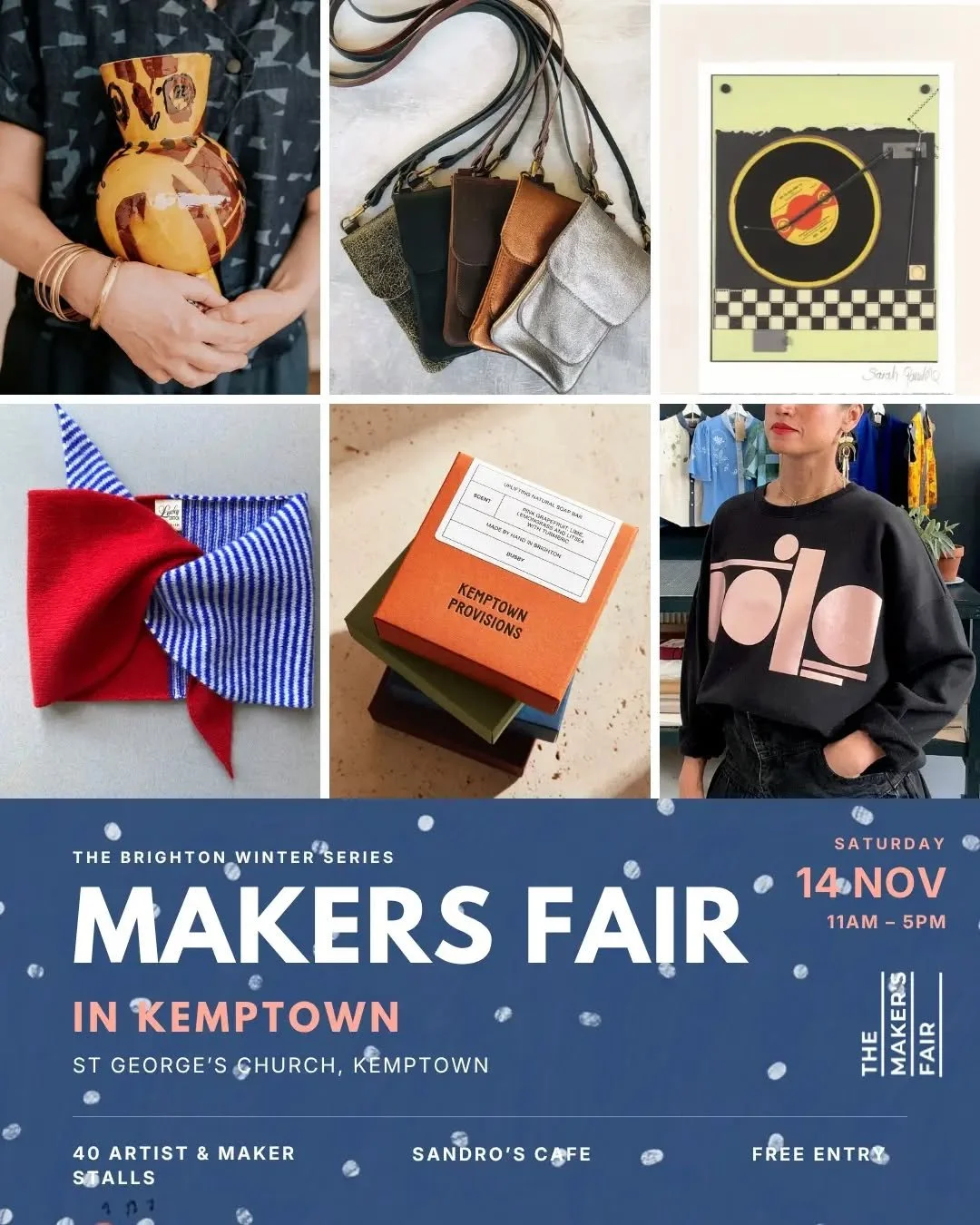 Wooohooo! We're almost there! 🎉✨

On Saturday 14 November, we&rsquo;re heading to St George&rsquo;s in Kemptown to kick off our winter season of Makers Fairs! 

Expect a wonderful line-up of independent makers, artists and small businesses, all brin