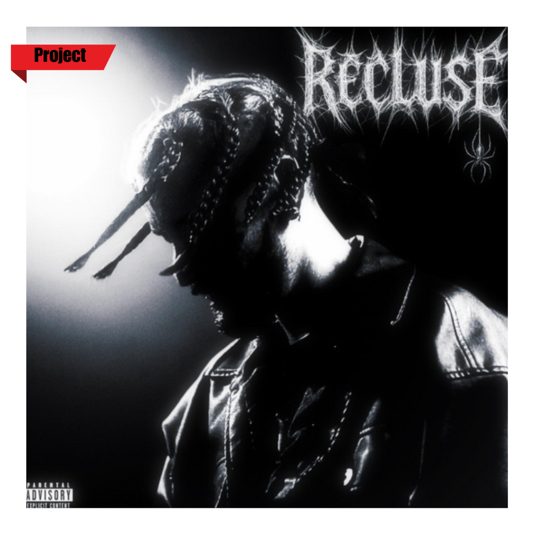 Black and white album cover featuring a person with dreadlocks and a leather jacket, with the word "RECLAIM" written in a jagged, electric style font and a small spider graphic. Red banner with "Project" in black at the top left corner.