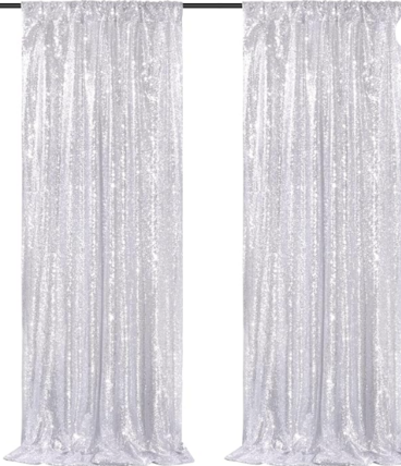 Backdrop Curtains (Sequins) – Silver