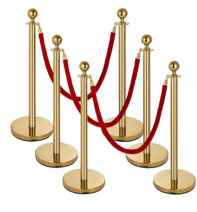 Red Velvet Ropes and Gold Post