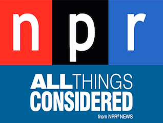 npr call things considered on blue background