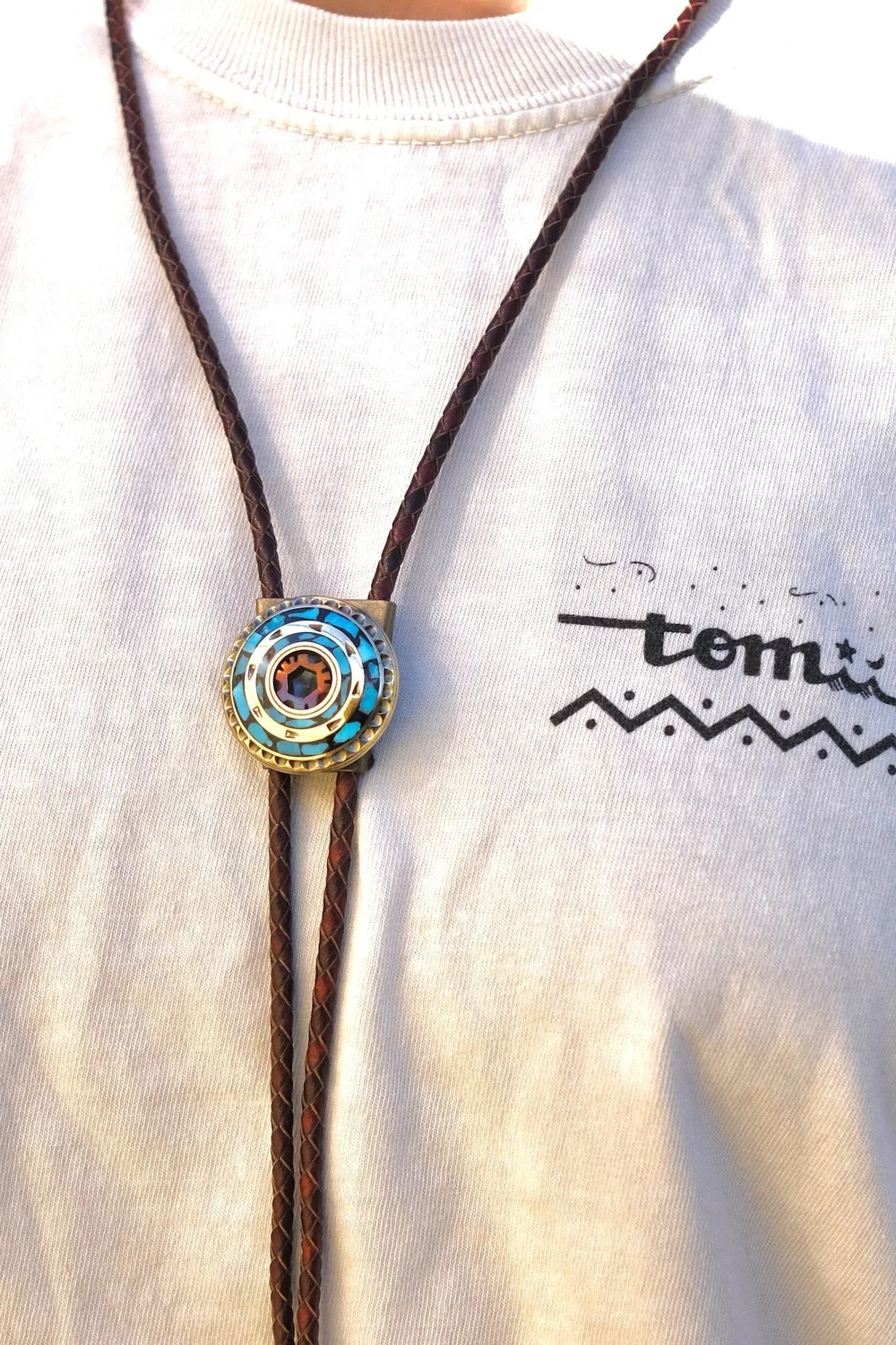 Tomii Cycles Handmade Stem Cap Bolo Tie -Double Spirit- — Tomii Cycles