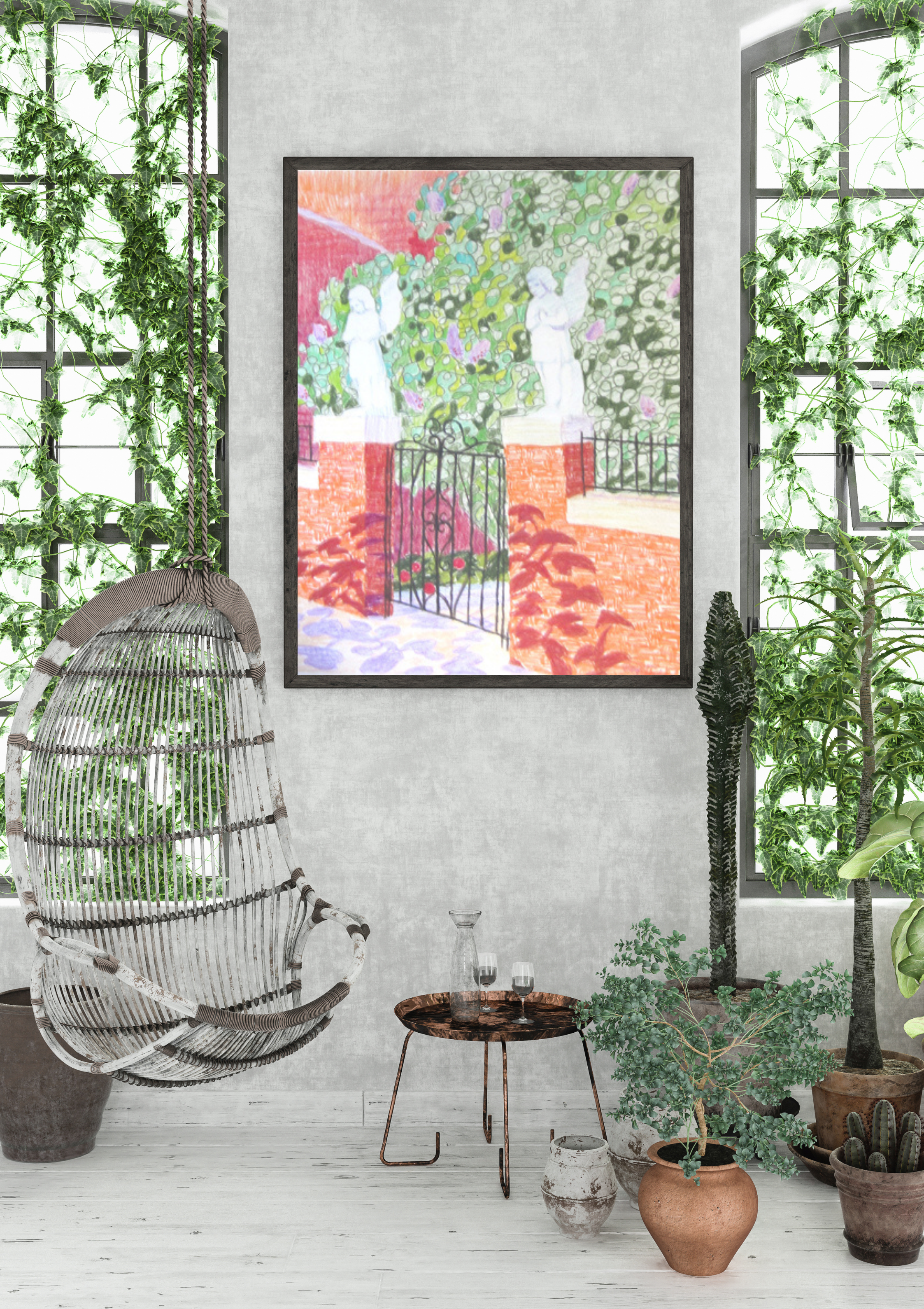 Green Natural Botanical Organic Poster Frame Wall Art Mockup (2).png