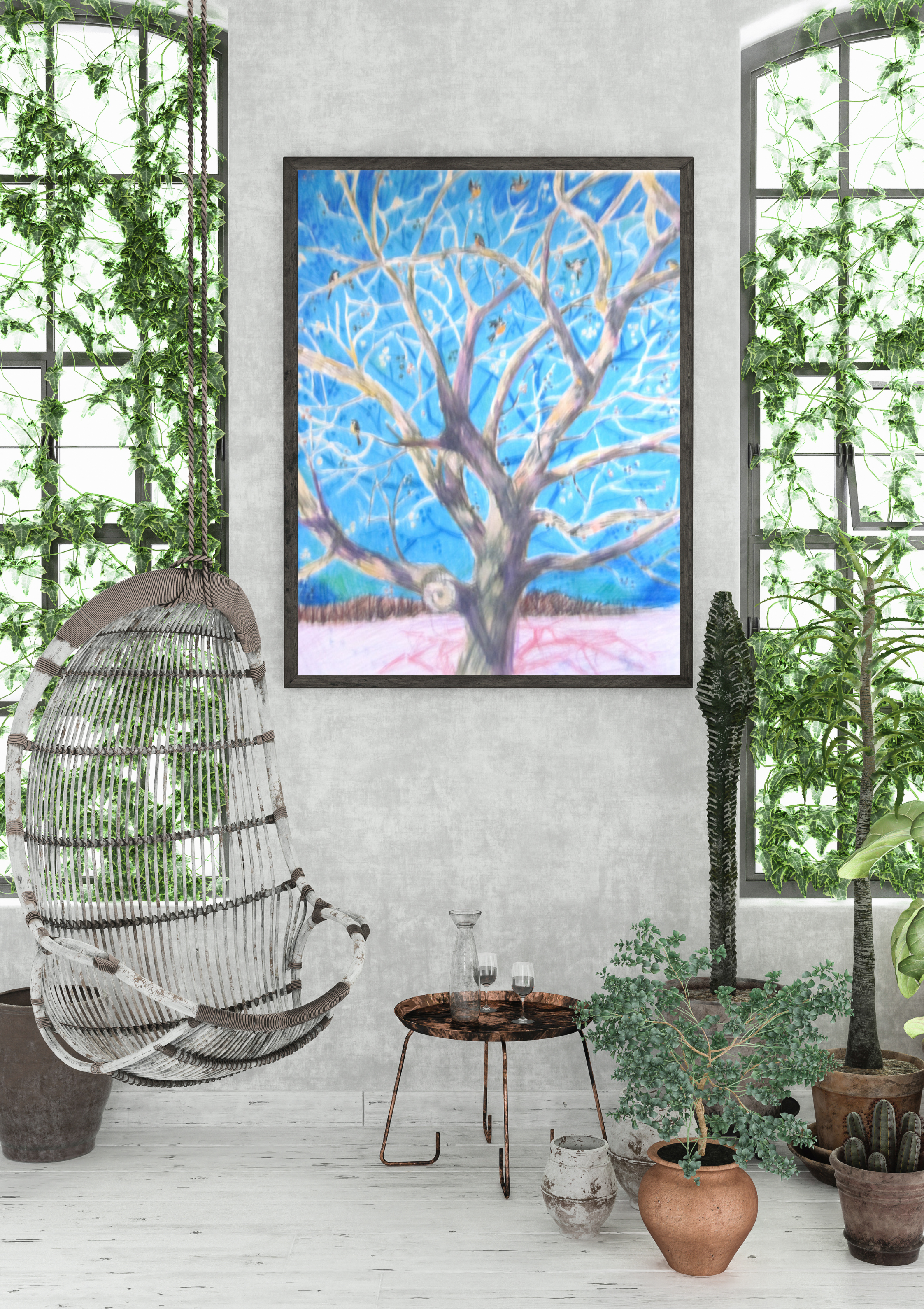 Green Natural Botanical Organic Poster Frame Wall Art Mockup (1).png