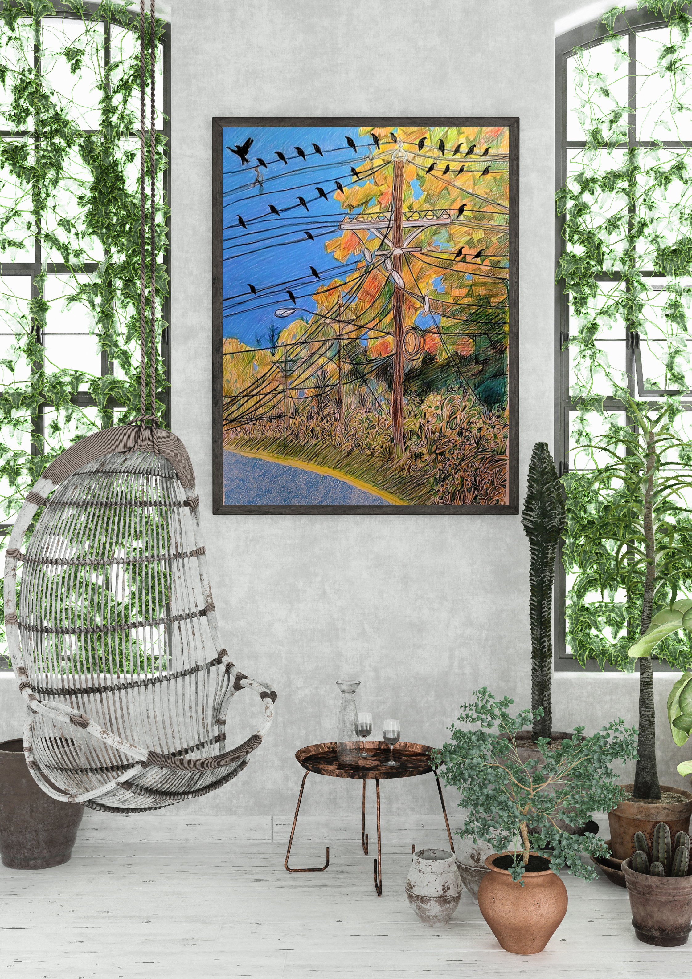 Green Natural Botanical Organic Poster Frame Wall Art Mockup (4).png