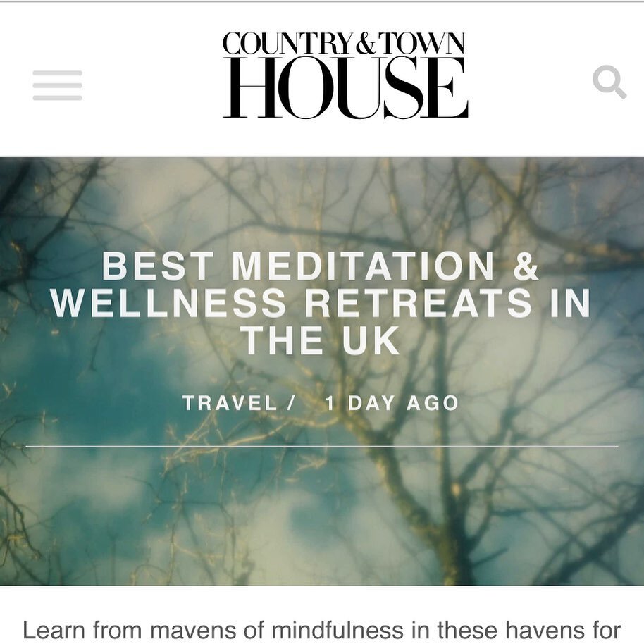 Thank you so much @countryandtownhouse for featuring us among your best meditation &amp; wellness retreats in the UK 🙌🏽✨🍃🧘🏽&zwj;♀️ 🏊🏽&zwj;♀️🌊 ☀️ 🎥 🎨 

#goodthingsretreats #countryandtownhouse #bestretreatsinuk #bestukretreats #wildswimmingr