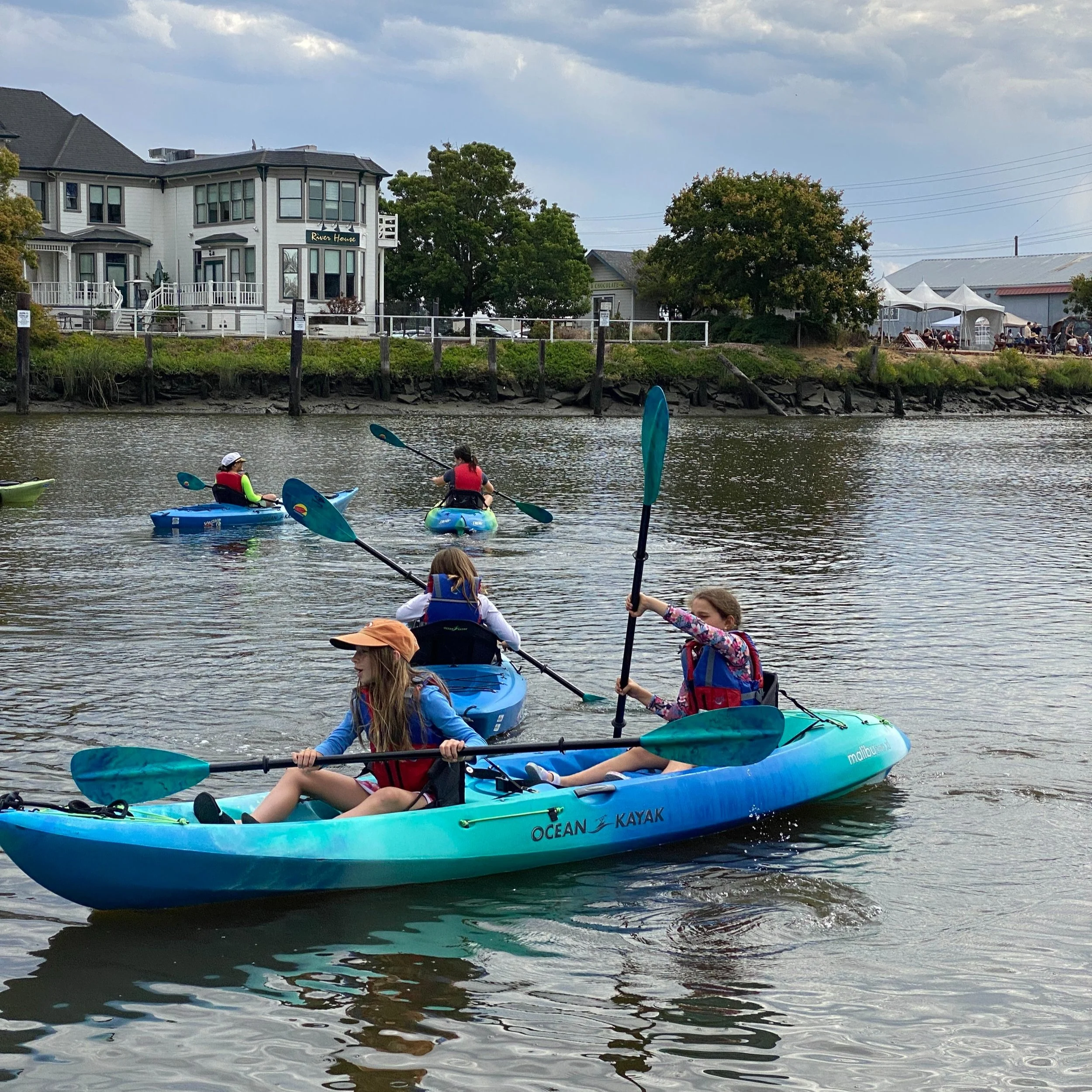 Scouts gather on the river