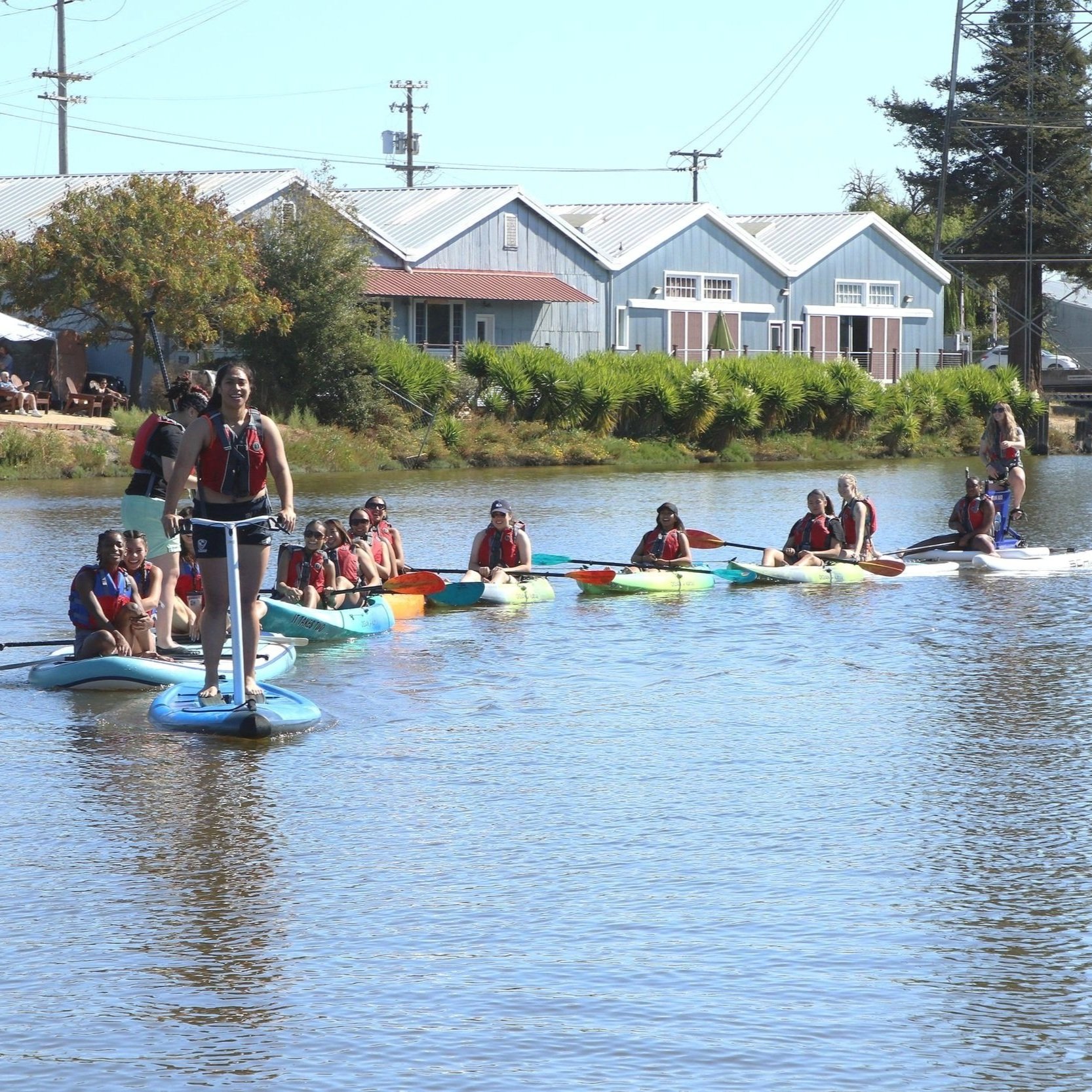 College basketball team unwinds on the water