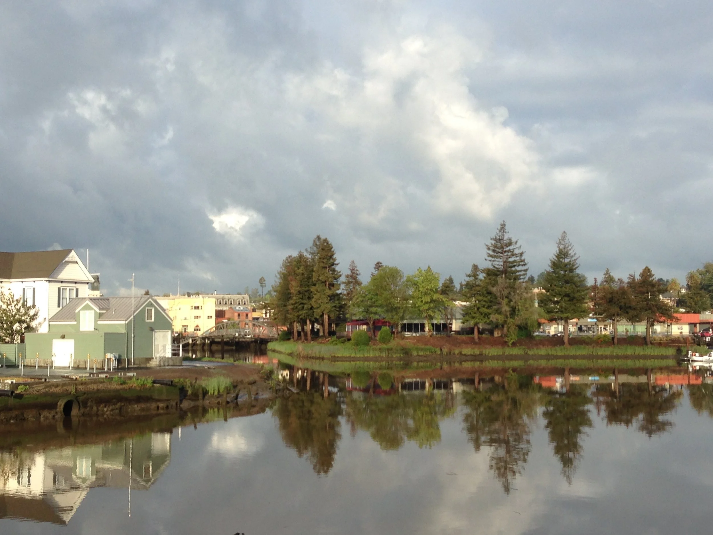 2014 photo of the future location of The Floathouse Petaluma:  Petaluma River Turning Basin. Petaluma Small Craft Center, the 501(c)(3) nonprofit behind The Floathouse, was founded and began programming and fundraising in 2007. 