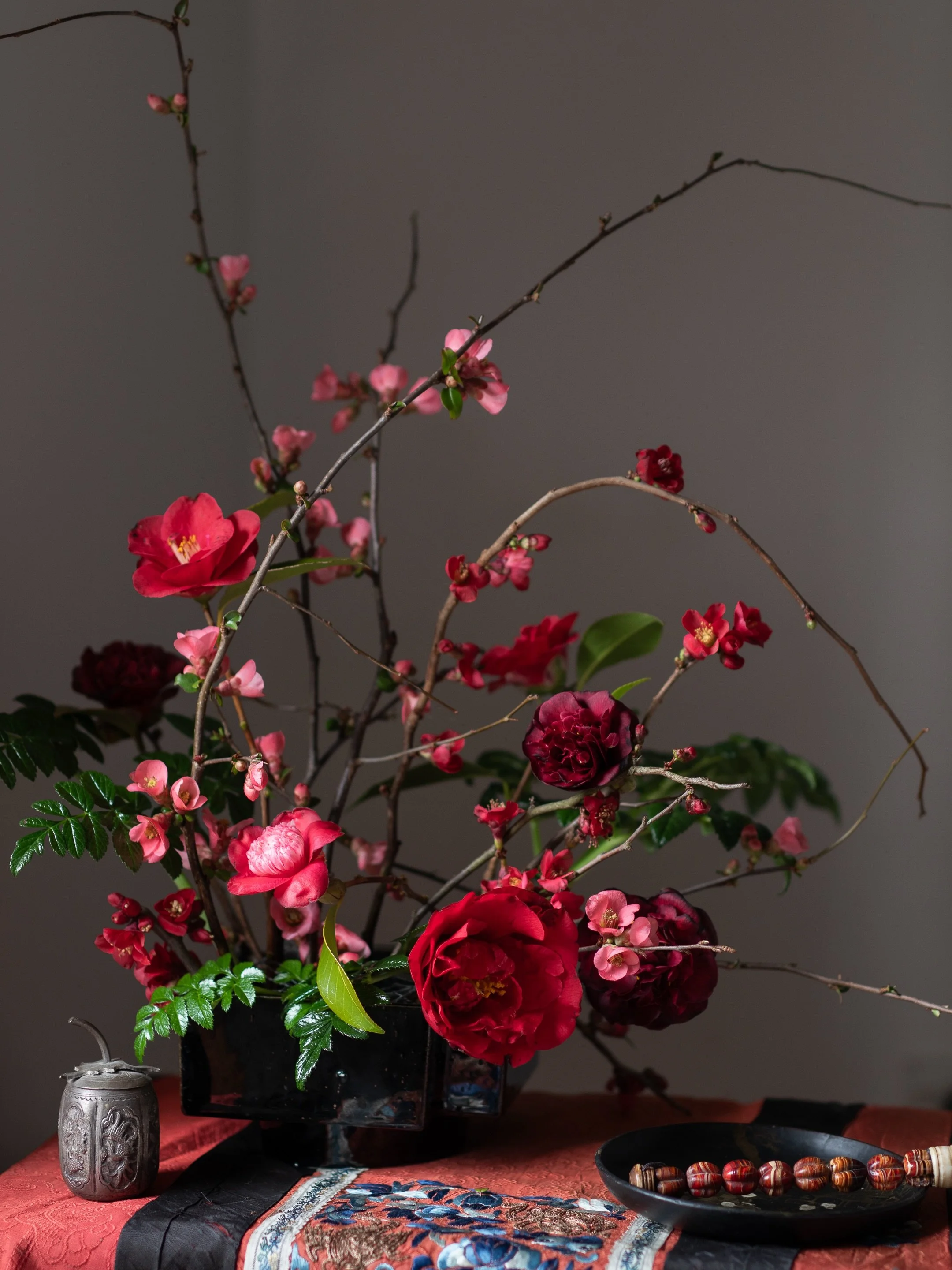 Maybe it&rsquo;s because it&rsquo;s winter and pickings are slim, but I really don&rsquo;t think it&rsquo;s only that. I&rsquo;m quite besotted with these camellias. I love the details in the little ones, with the pin cushion centres. The one in the 