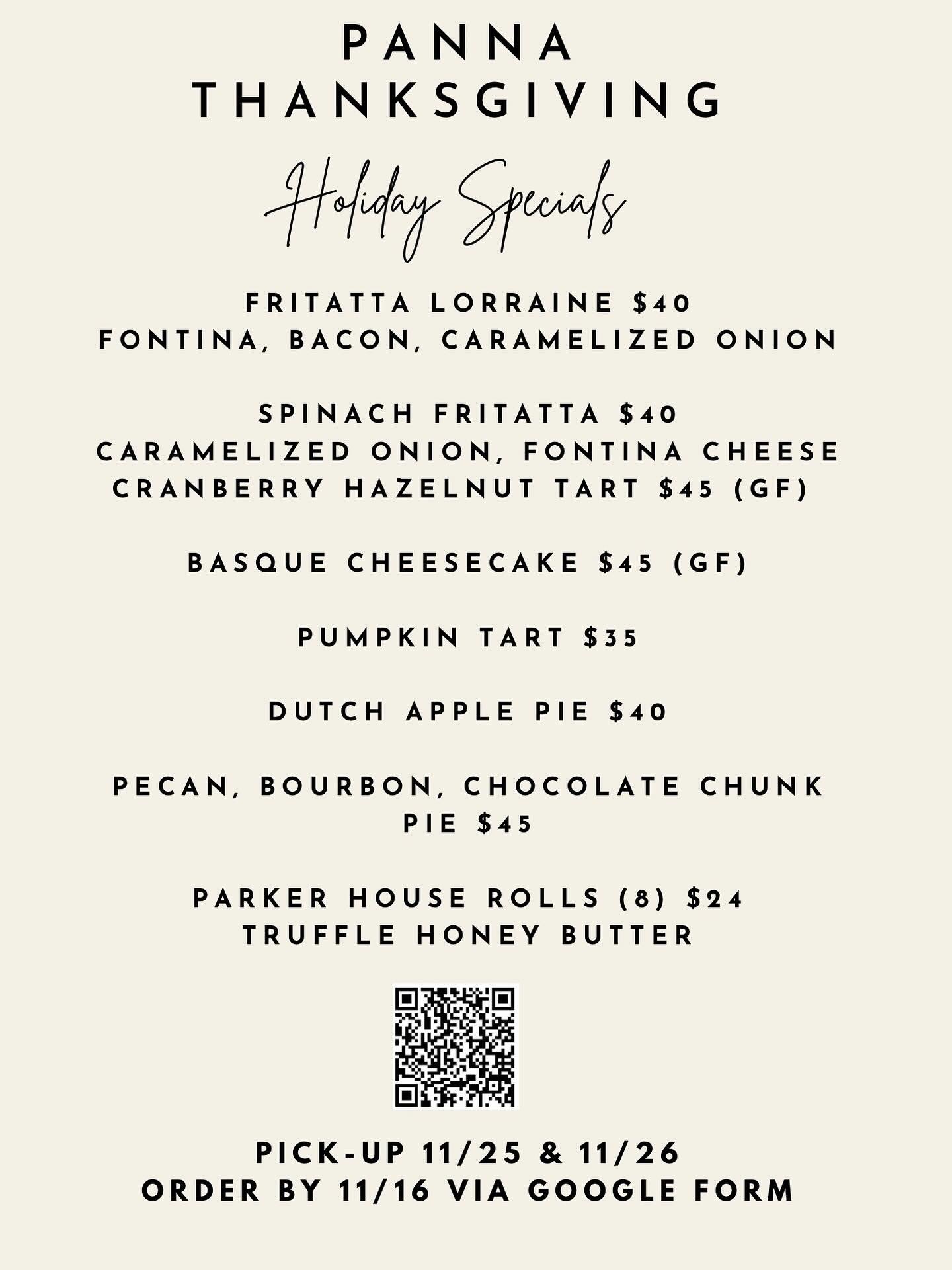 Thanksgiving orders are open! Link available in bio via Google Form only💙 (if you need assistance call the shop or stop by and we&rsquo;ll be glad to give you a hand!)