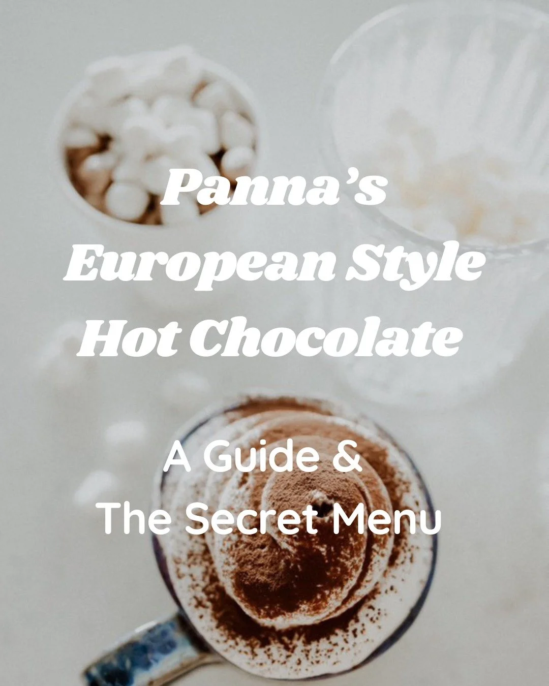 There are so many ways to enjoy our hot chocolate, a permanent post seemed in order! How do you like your hot chocolate? (This took me a shameful amount of time to make, so please enjoy.)