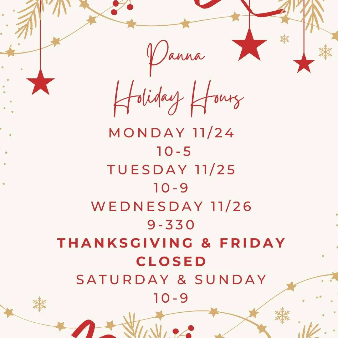 Holiday hours for next week! Share with a friend you want to grab hot chocolate with💙
