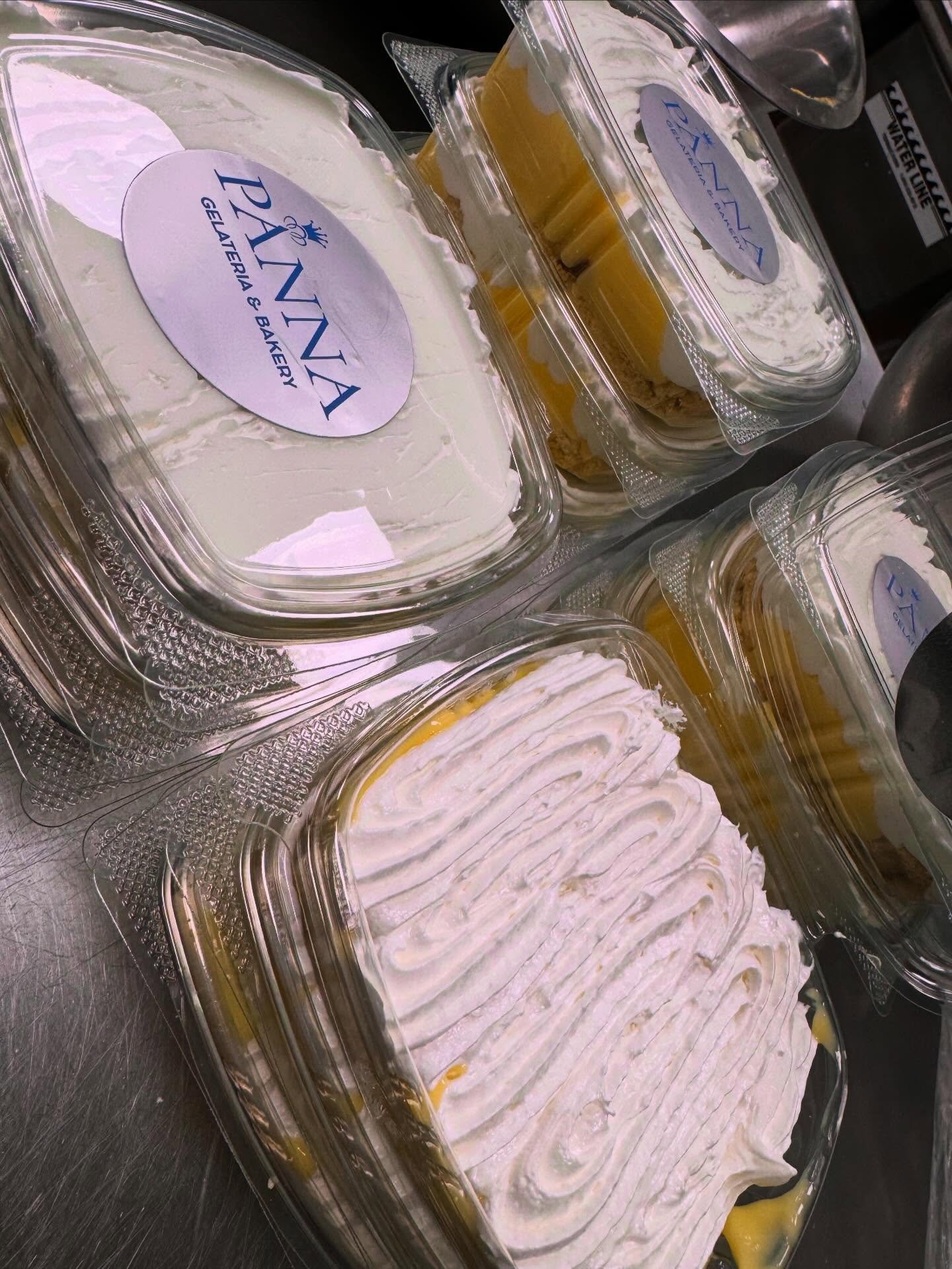 Lemon Trifle!  Shards of tart shell cookie, lemon curd and our delicious meringue 🍋