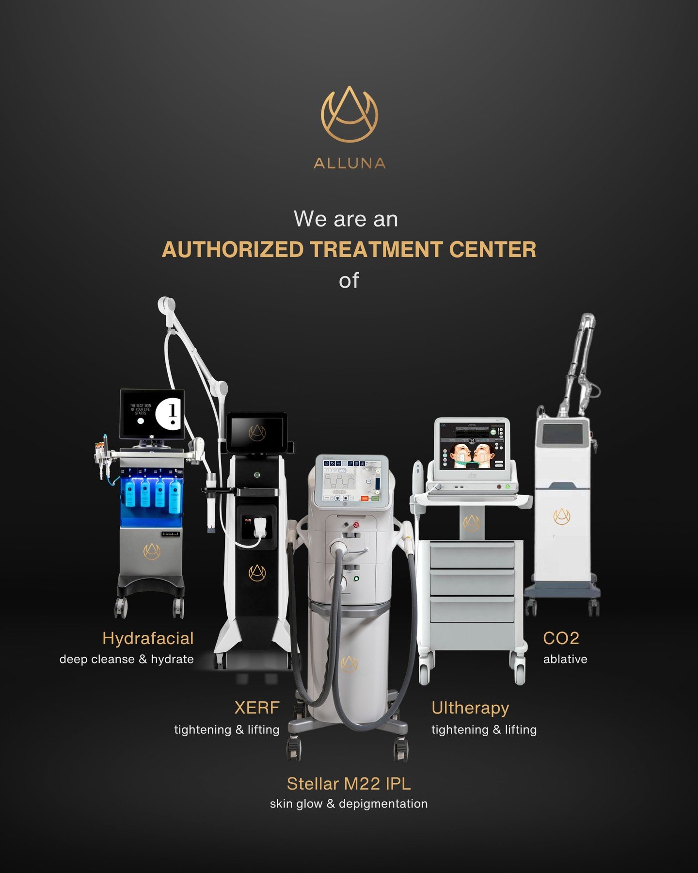 ✨ Explore our lineup ✨

We are an Authorized Treatment Center of: 
💎 Stellar M22 IPL for to treat rosacea, acne, scars, hyperpigmentation and to improve skin glow
💎 Ultherapy for ultrasound-based non-invasive skin tightening and lifting 
💎 XERF fo