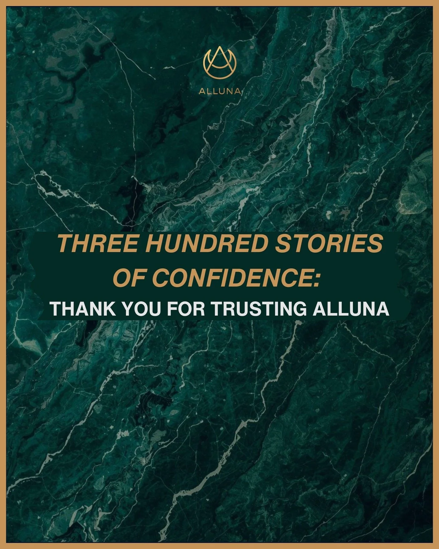 Three Hundred Stories of Confidence &mdash; Thank You for Trusting Alluna. 

What began in February 2023 as a vision to bring results that elevate how patients feel has grown into a community of 300 unique journeys &mdash; each one personal, meaningf