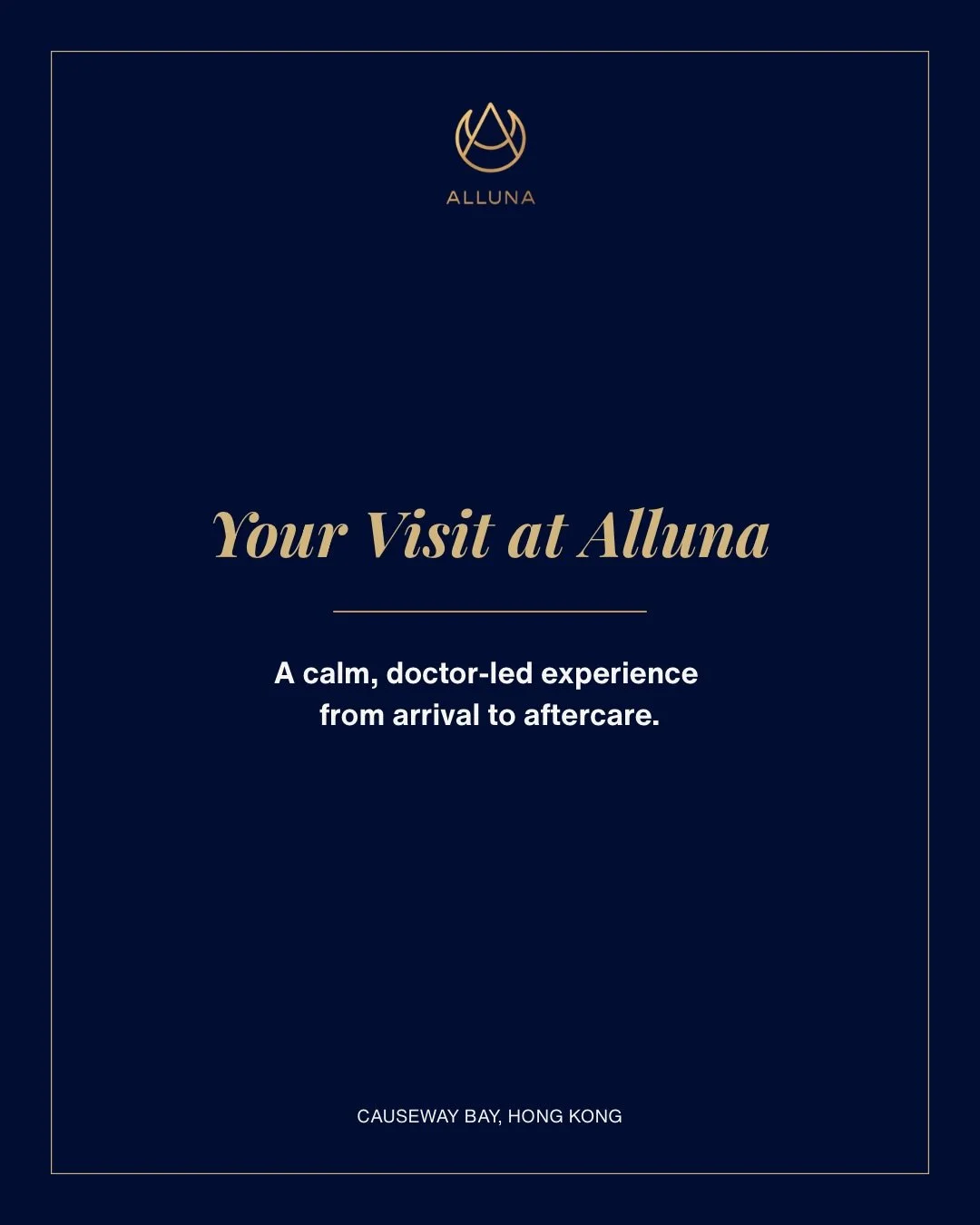 Your visit to Alluna Medical should feel calm, clear, and carefully guided from the moment you book to the moment you leave our clinic in Causeway Bay, Hong Kong.

At our doctor‑led aesthetic and medical clinic, every appointment begins with a privat
