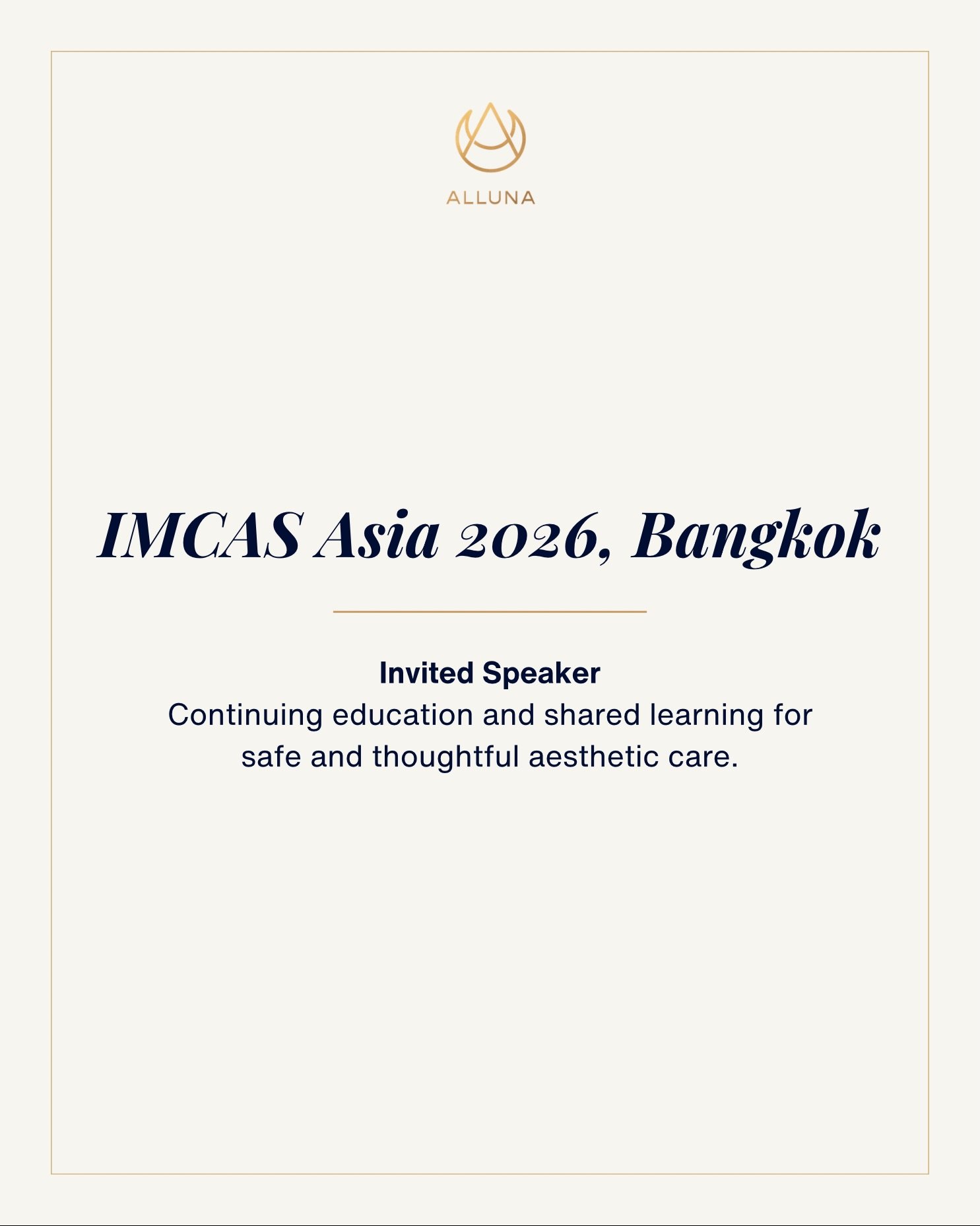 Earlier this week, Alluna Medical was invited to speak at IMCAS Asia in Bangkok on &ldquo;From light to lift: treating melasma in Asian patients with intense pulsed light (IPL) and collagen biostimulation.&rdquo;

In this scientific session, we share