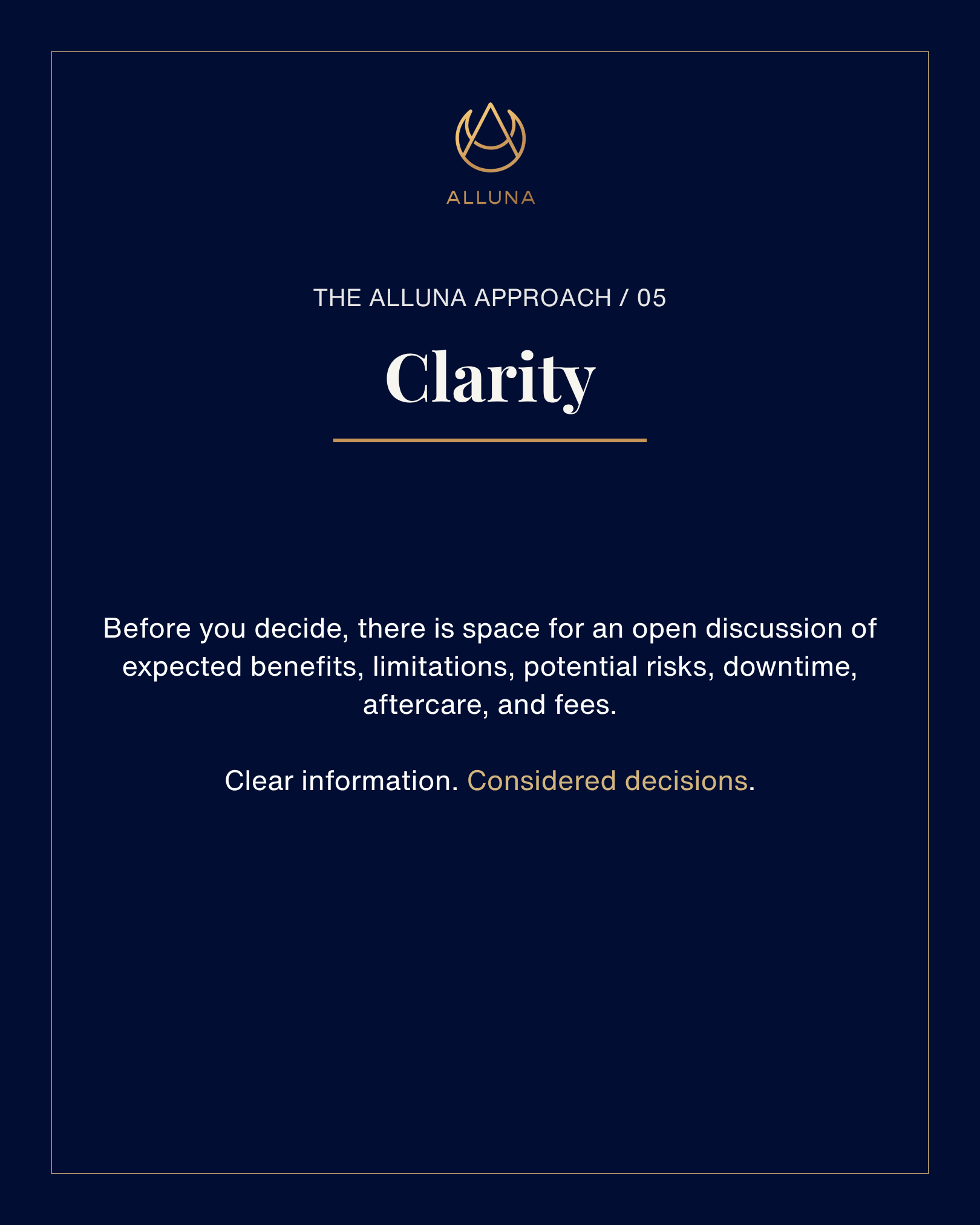 Alluna Medical Hong Kong - Alluna Approach - Clarity