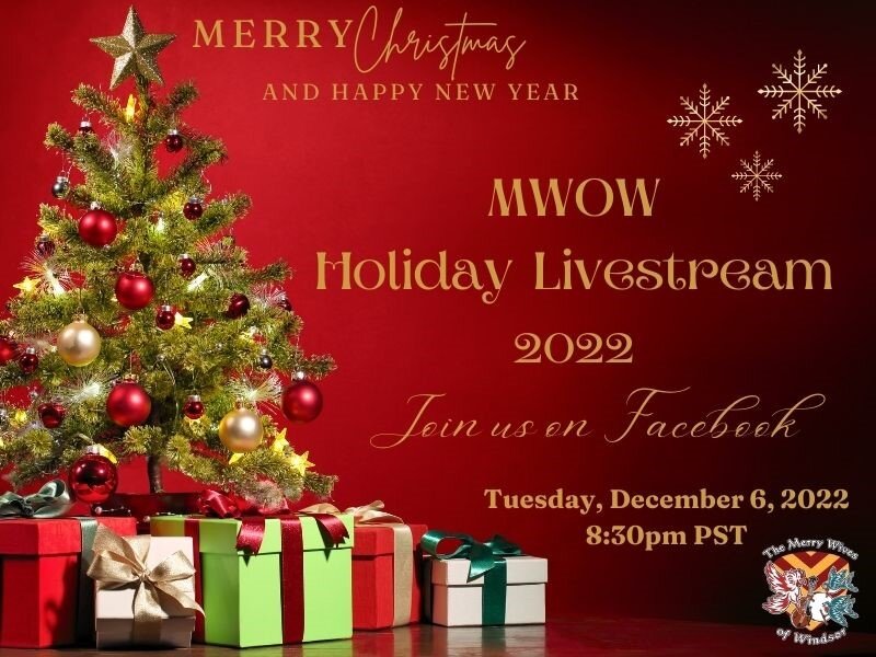 JOIN US TOMORROW NIGHT for our Annual Holiday Livestream on Tuesday, December 6, 2022, starting around 8:30 pm PST.

Grab a cup of Wassail and join us for our annual holiday celebration, all from the comfort of your home! We&rsquo;ll sing holiday fav