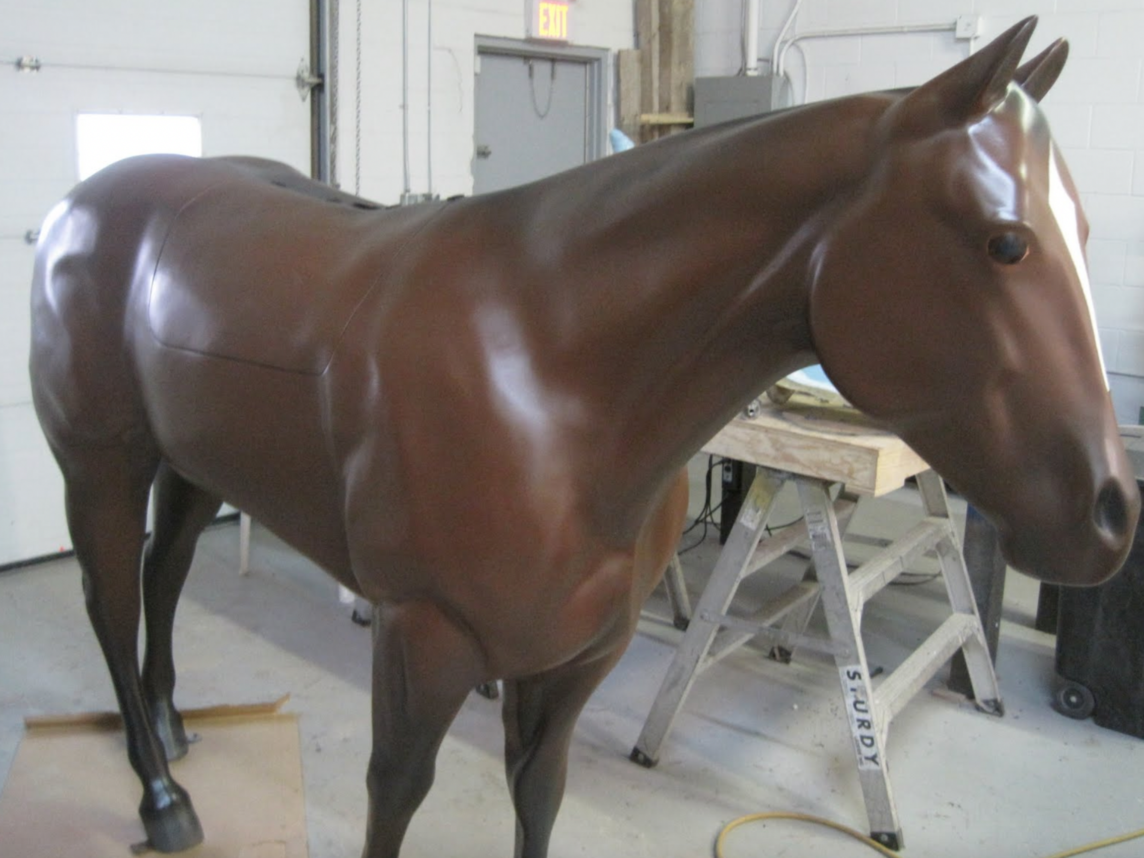  The third horse that has been fitted with a GI tract simulator, and a belly tap function. The unit will also have a spleen, reno–splenic ligament and kidney models. 