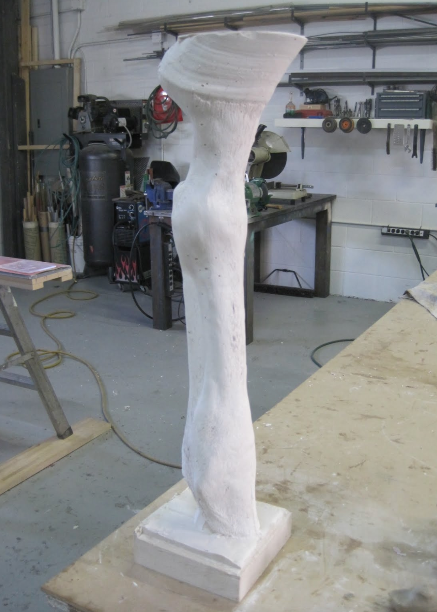  The plaster cast will now be cleaned up and any imperfections repaired before the final molding process will begin. The biological legs will be returned to the UCVM anatomy department where the flesh will be removed and the skeleton cleaned. Then th