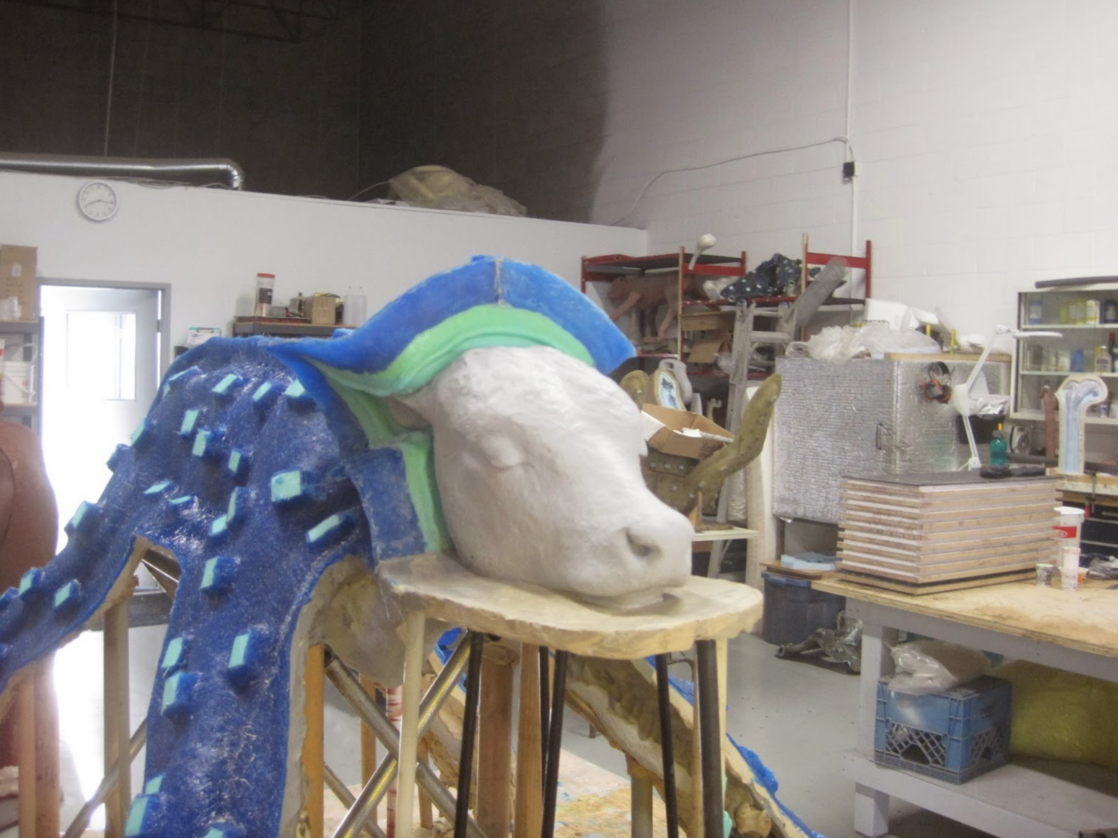  The dystocia calf model part way through the molding process. We have made improvements to both sculpture and mold to improve quality of the finished product. 
