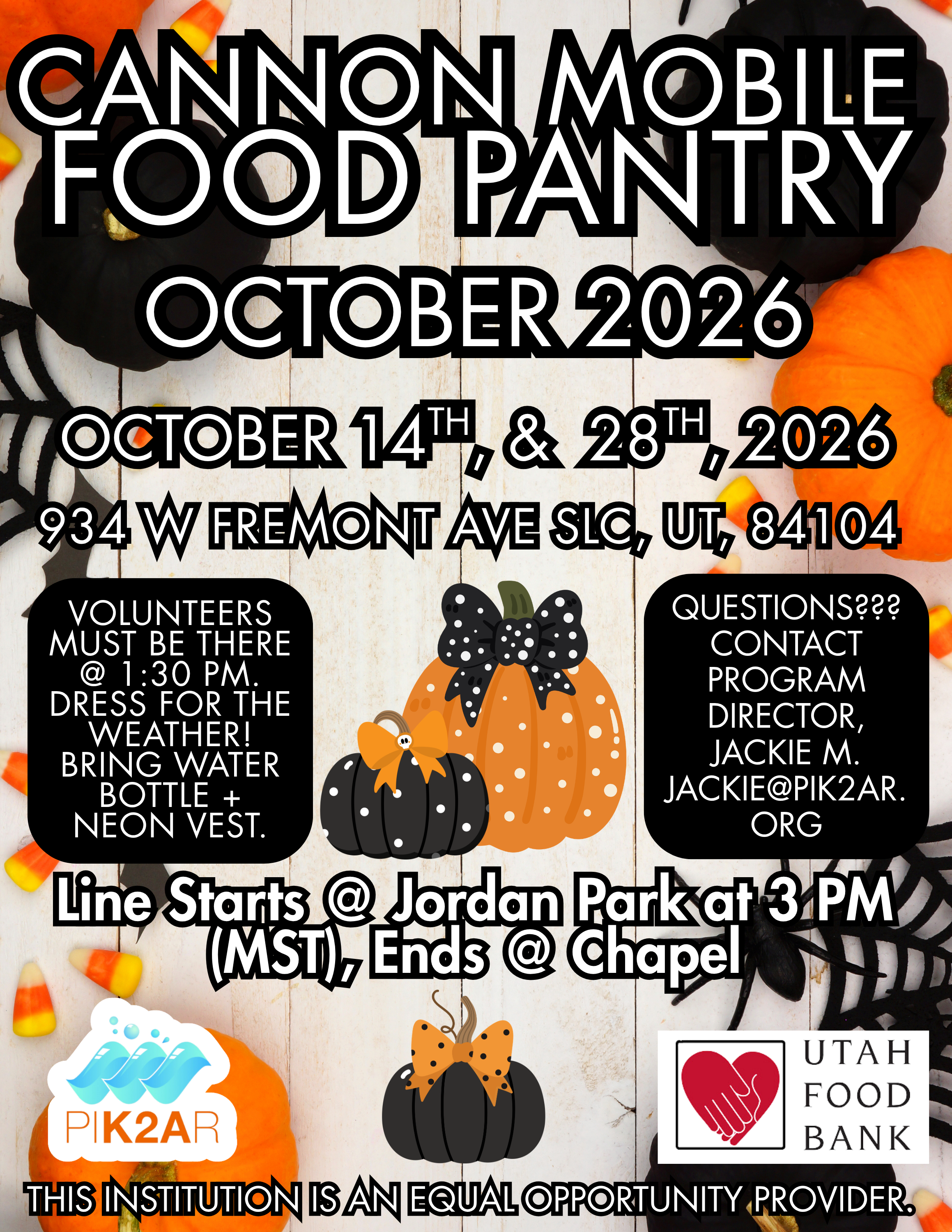 Cannon Mobile Food Pantry Dates; October 2026