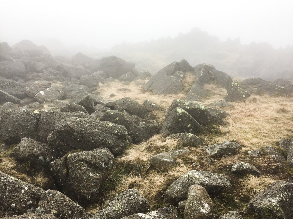 Big rocks scattered on the top