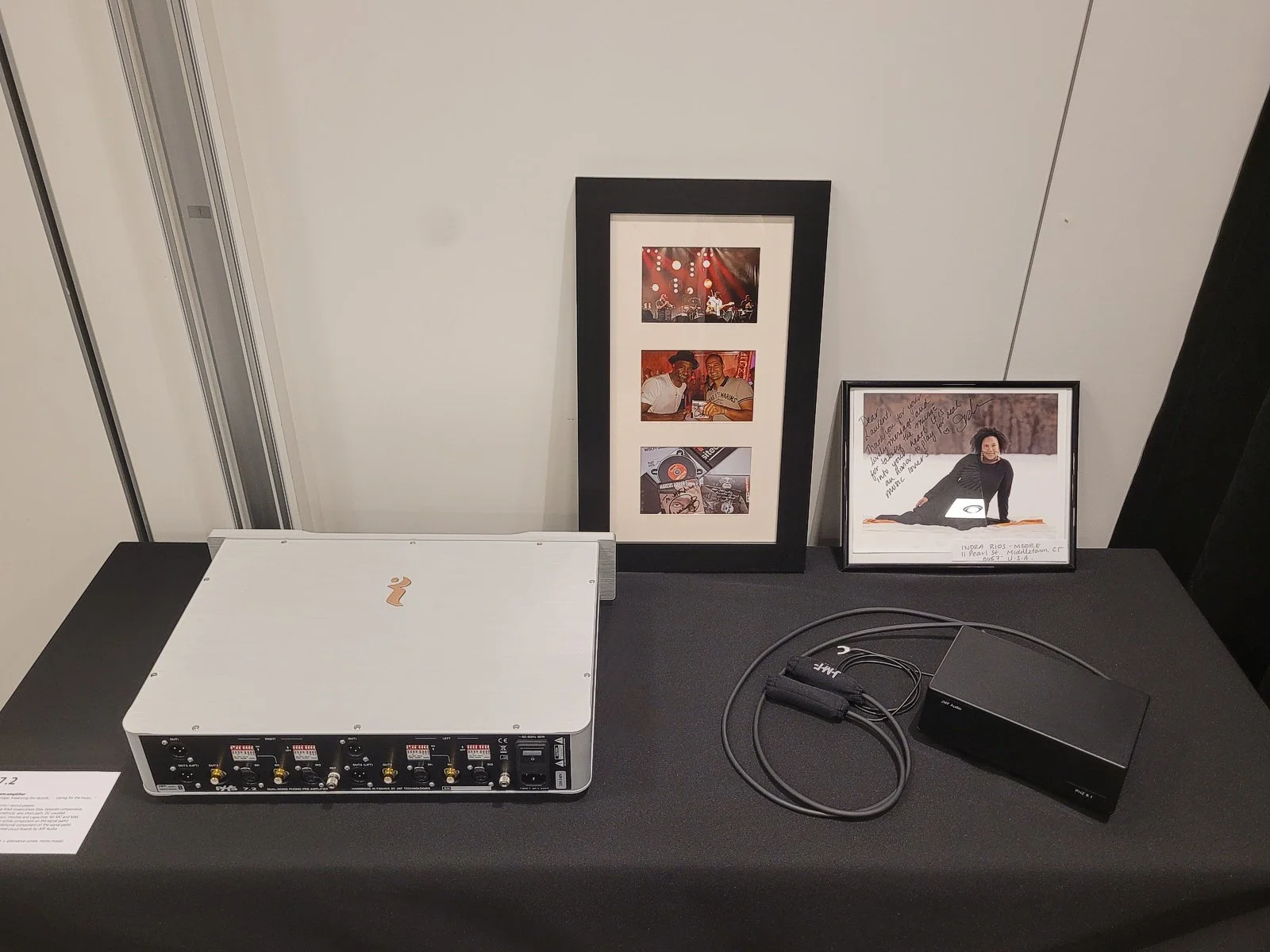The PHS 7.2 phono stage (rear view), featuring an integrated step-up interface solution (new, prototype), which comes as an alternative to the PHZ 8.1 standalone dual-mono step-up and balancing interface introduced in 2025 (prototype shown on the rig