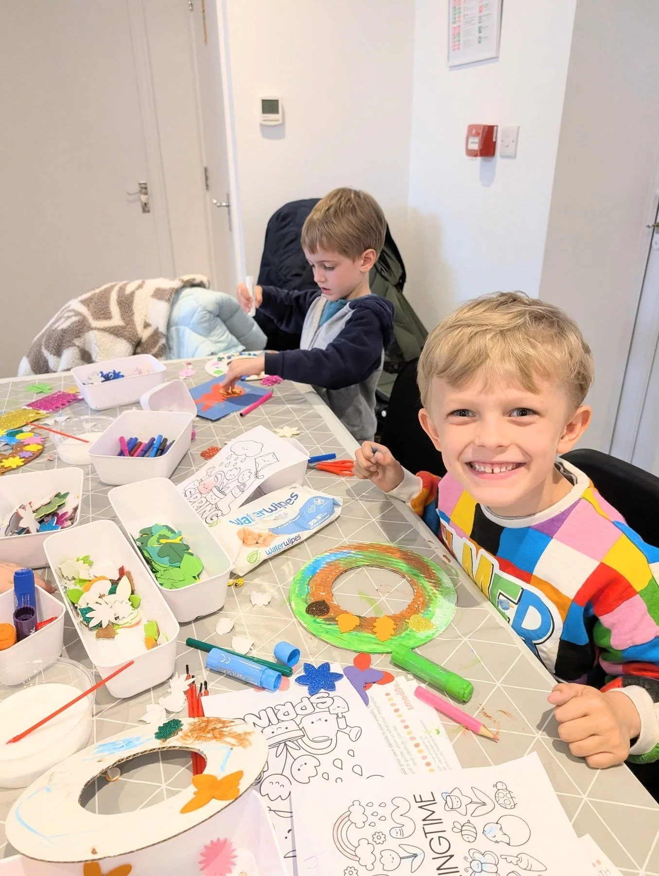 Creative mess and a happy face. What more could you want 🎨✏️🖌️✂️