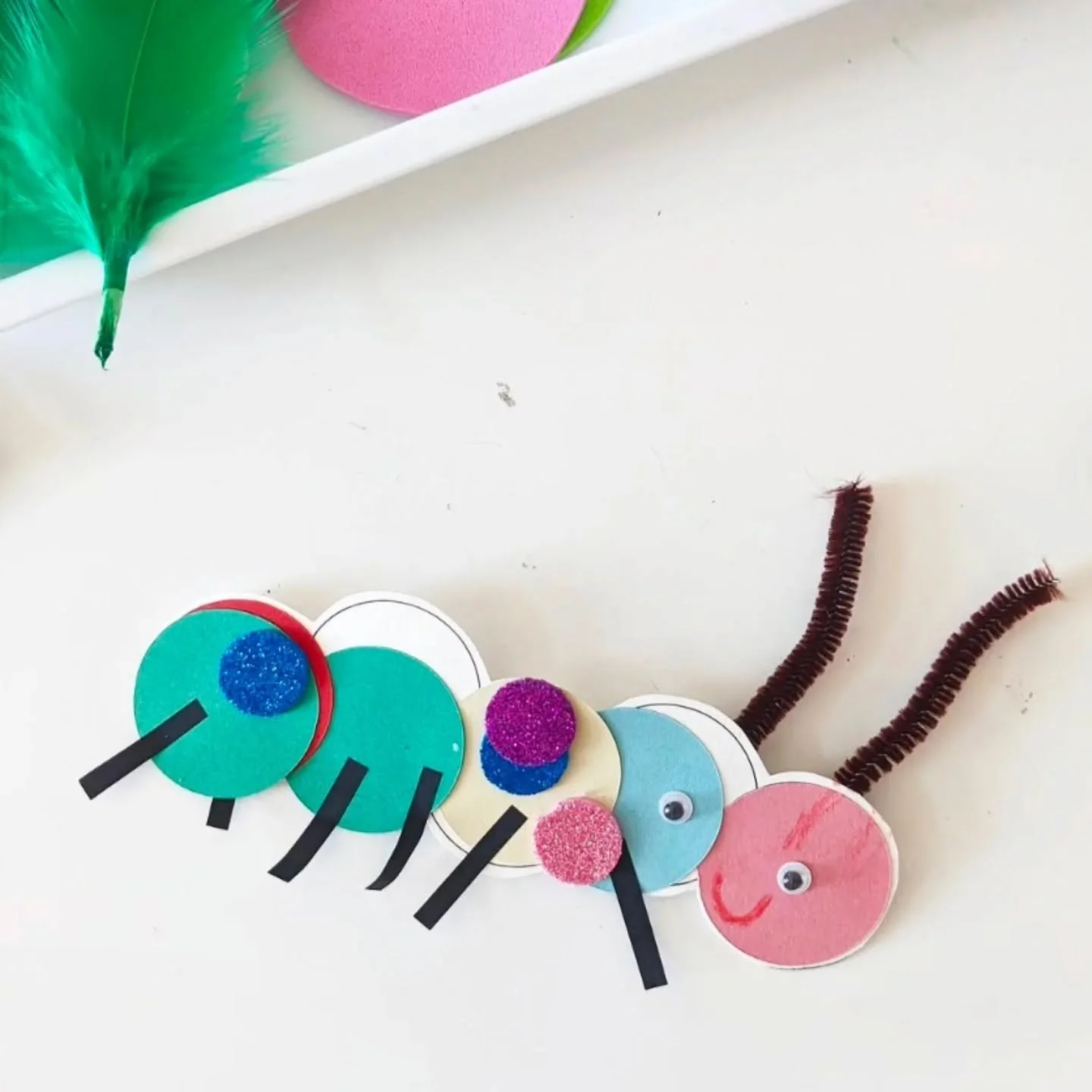 Looking back over old photos and found this little guy.
Children have such a great way of creating stuff. The character of this little caterpillar is such fun! 

#kidsclub #activiesforkids #getkidscrafting #tonbridge #crafts