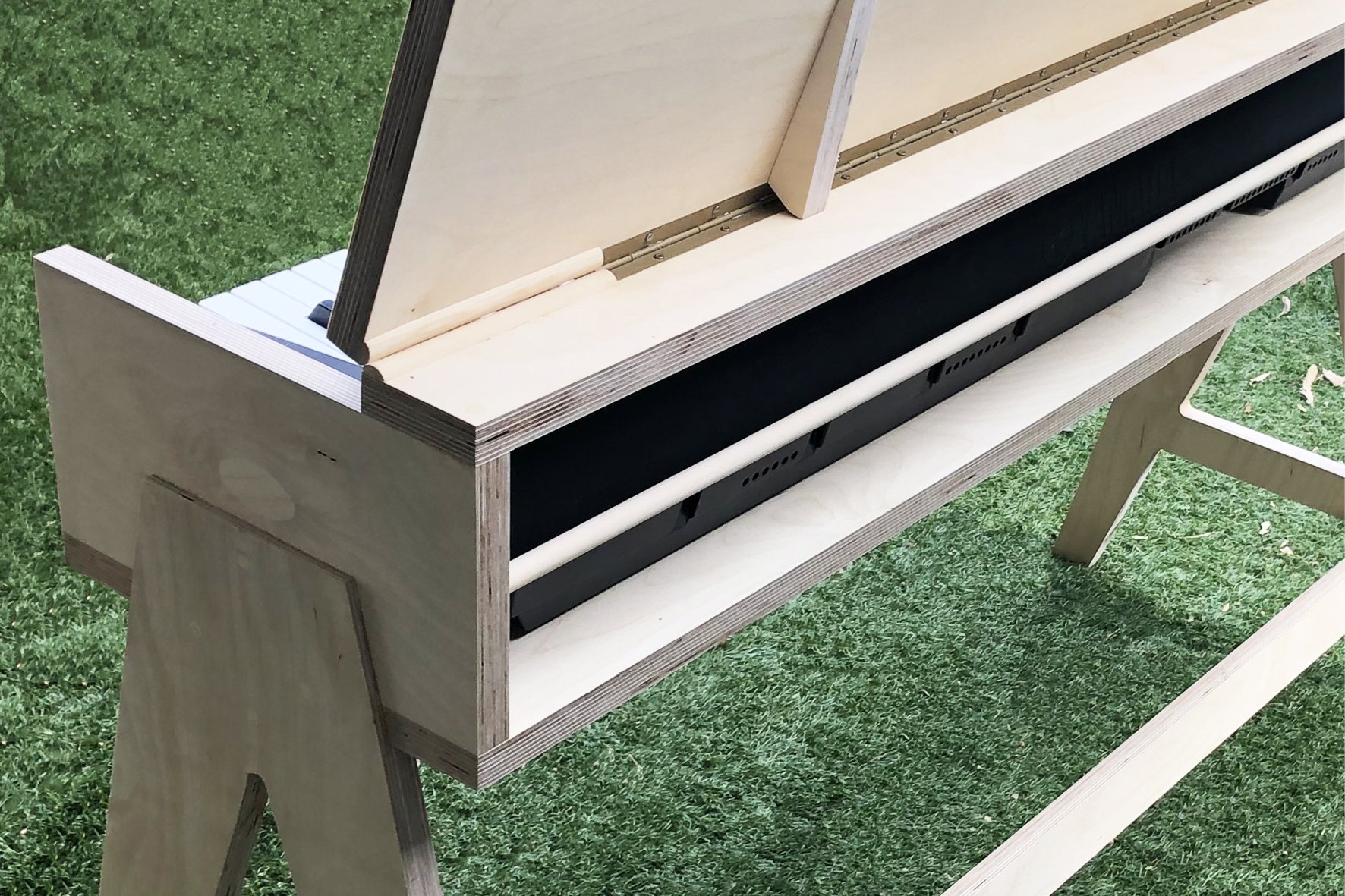 24mm Birch plywood bespoke keyboard table.