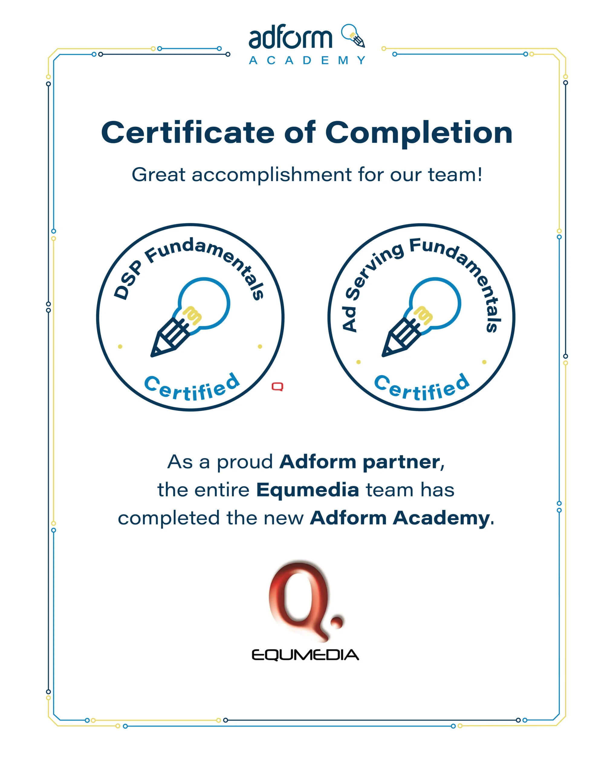 Equmedia recibe la certificación de Adform