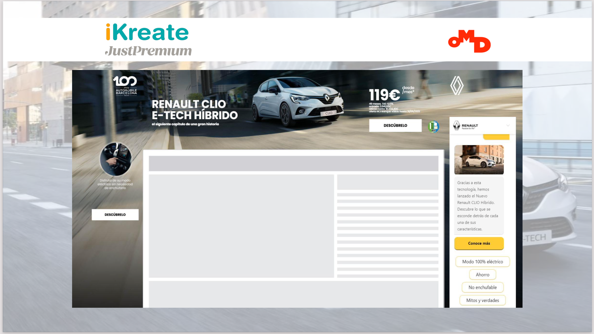 Renault posiciona su Gama e-Tech más cerca de los usuarios con el nuevo formato programático Skin Conversacional