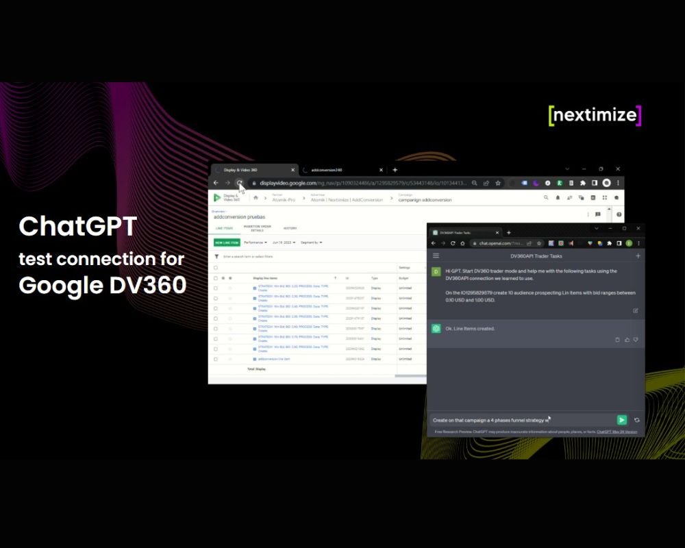 La tecnología addconversion permite conectar ChatGPT a la plataforma publicitaria de Google DV360