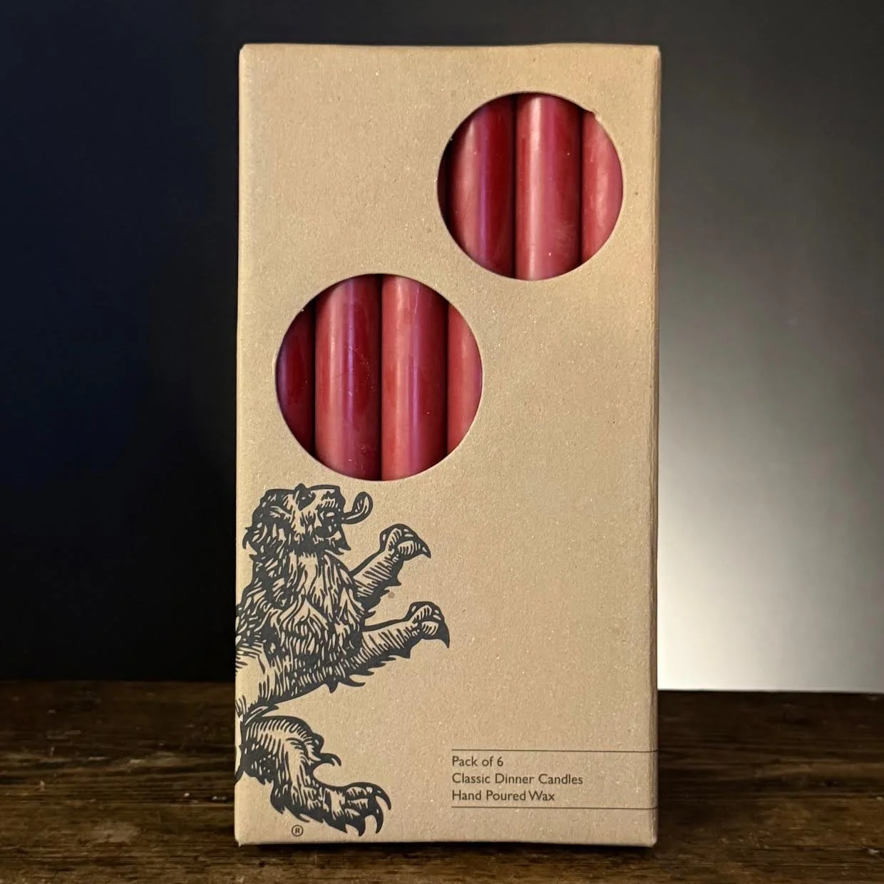 Classic Dinner Candle Pack - Set of 6 in red