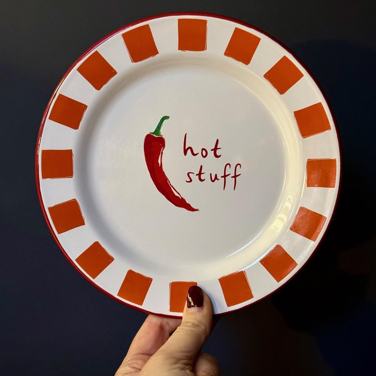'Hot Stuff' Enamel Plate