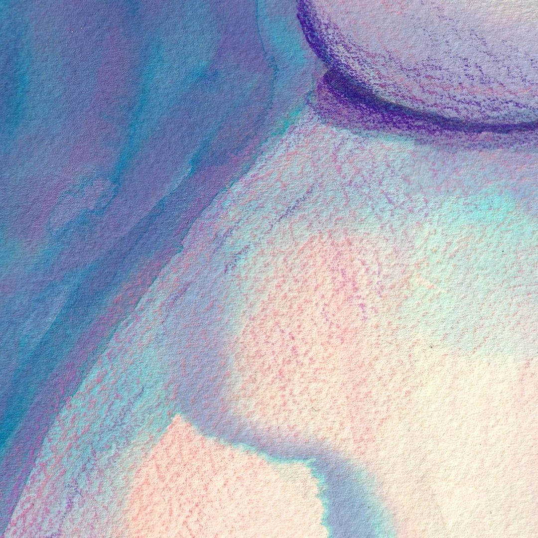 When you draw and paint your body, you look closely, well I do. Closer than I normally do, and looking with an eye for noticing distances and relationships between shapes and lines rather than an eye for judging and critiquing or comparing. 
It&rsquo