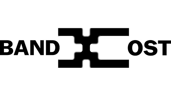 Ein schwarzes Logo mit dem Text 'BAND' auf der linken und 'OST' auf der rechten Seite, durch einen zentralen, stilisierten Buchstaben Y getrennt.