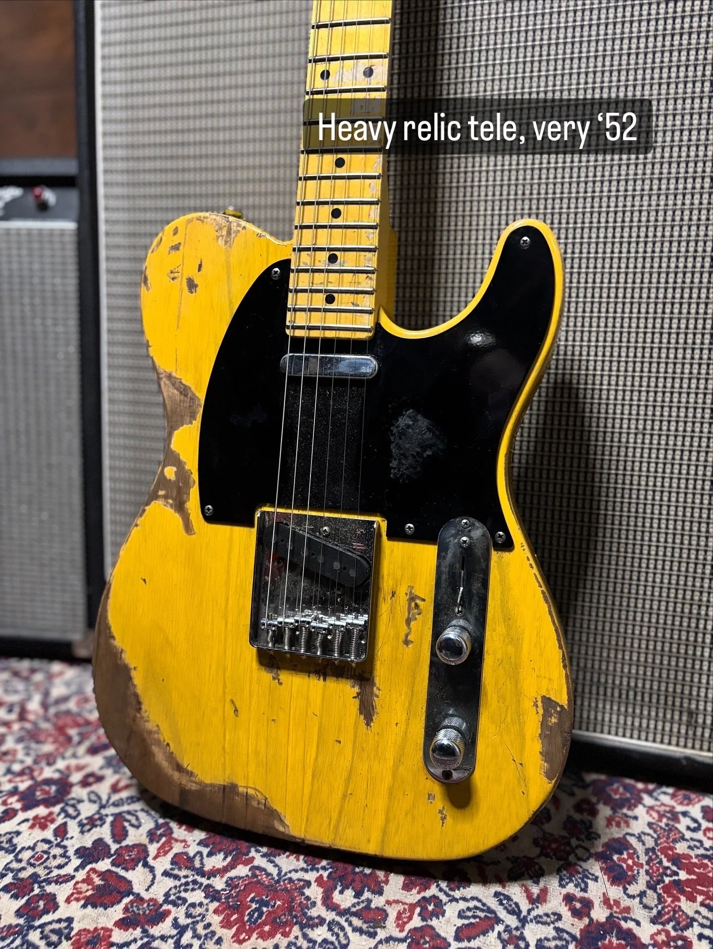 Custom Classic blond Telecaster, reliced very 1954, Keith Richards & black pickguard.