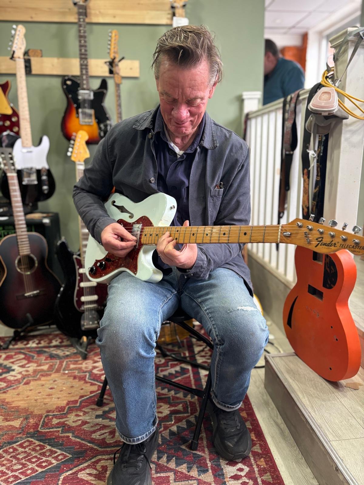 Fender Tele Eggshell Blue, Hollowbody, HH, maple neck