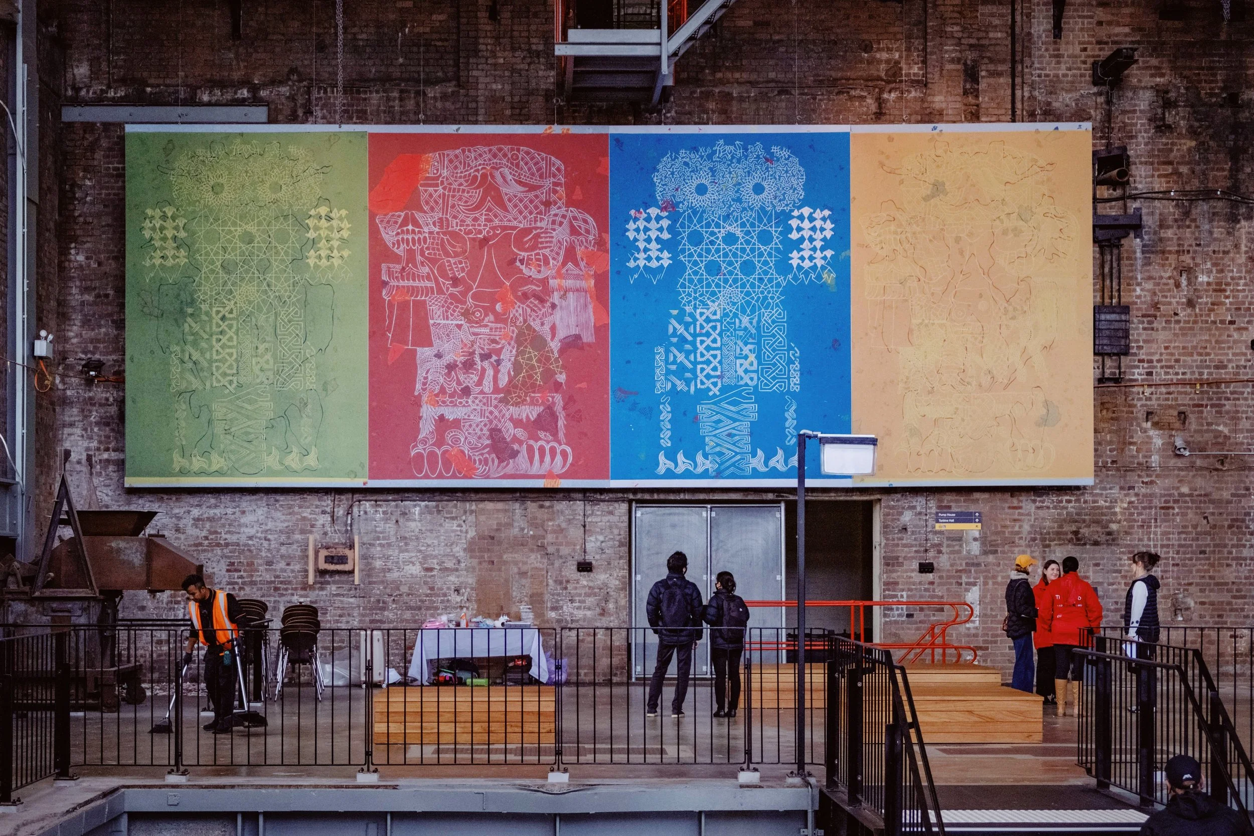 Coloured posters of geometric designs