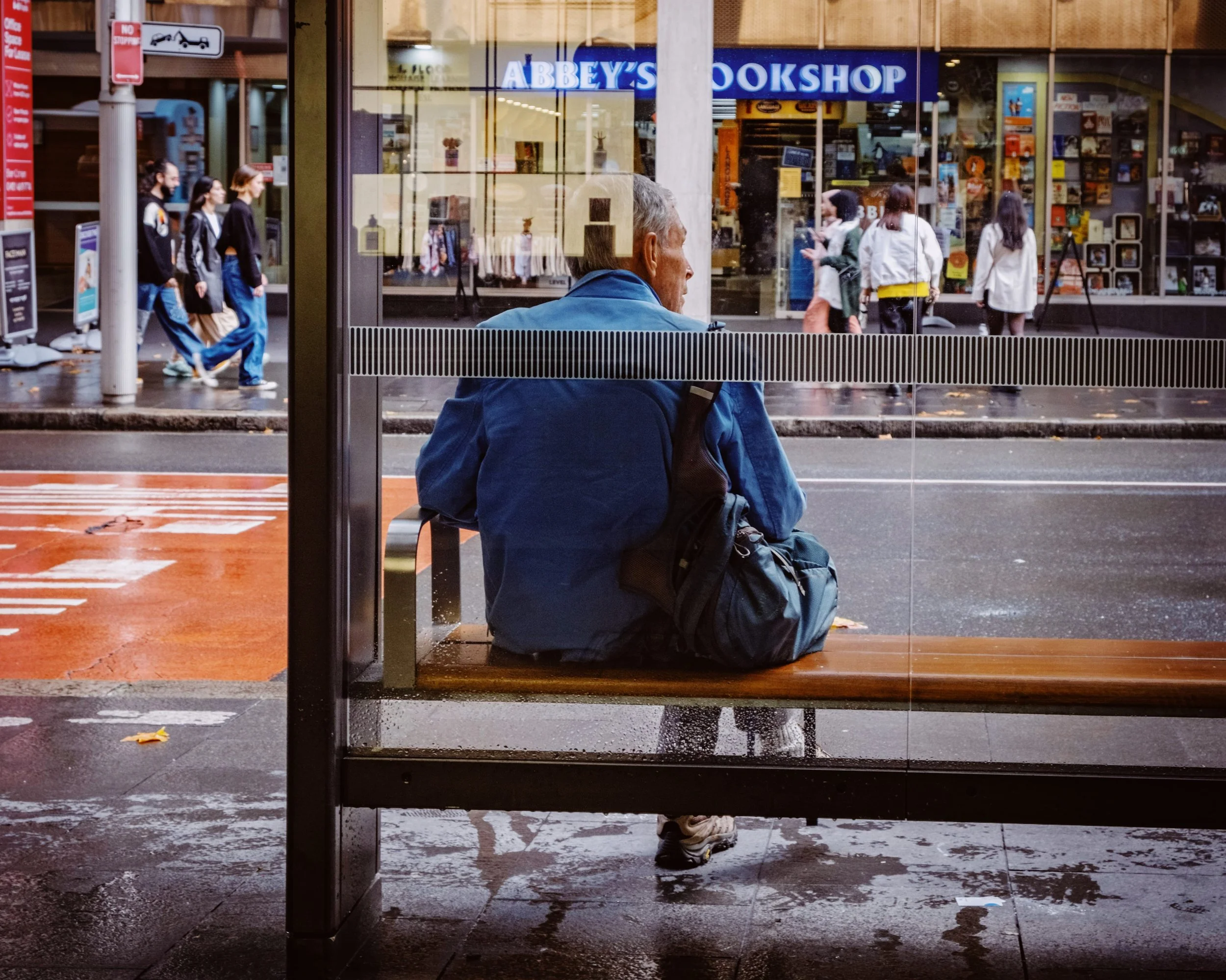 Man waiting for his next journey