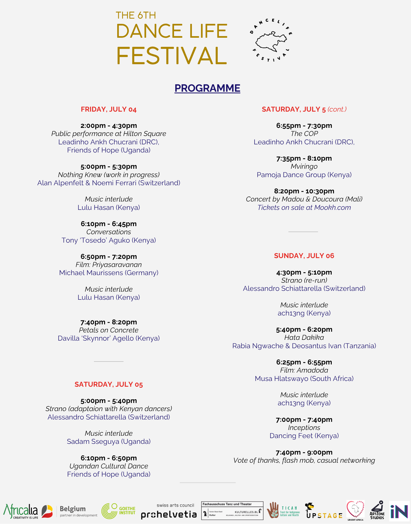 Program Line-up: Dance Life Festival 2025