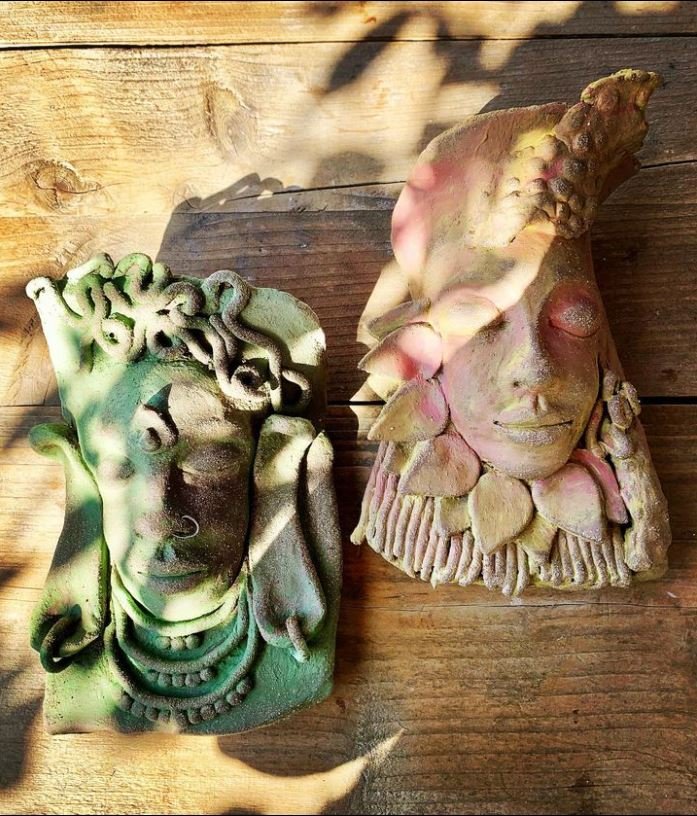 Green Man / Green Maiden Garden Wall Sculpture