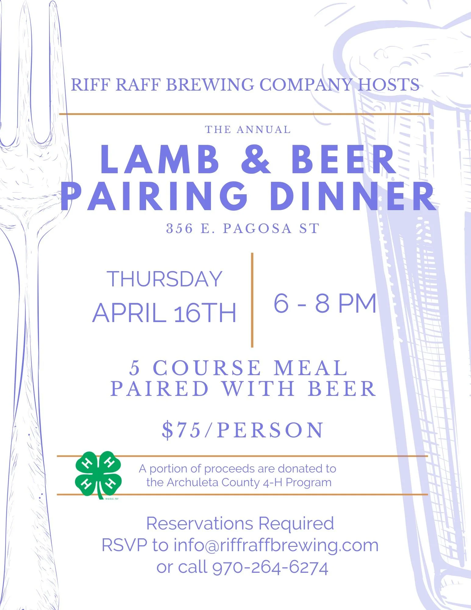 Lamb & Beer Pairing Dinner