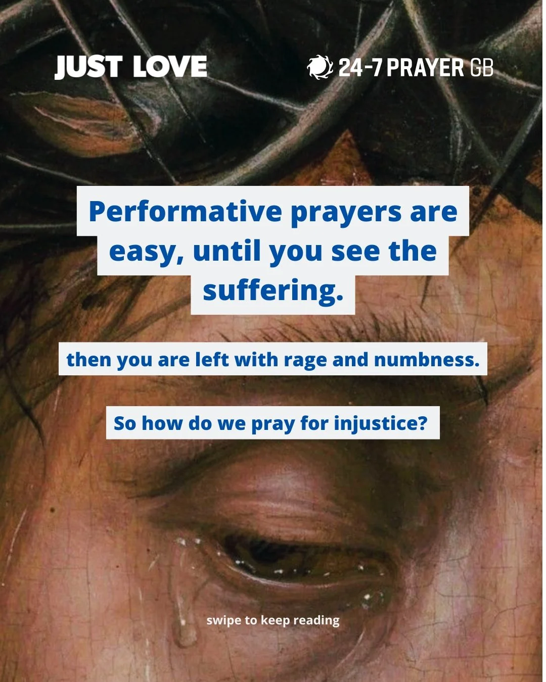 Performative prayers only go so far on the front lines of injustice. We need prayer that doesn't shy away from intercession and lament, knowing we cannot save ourselves. So, how do we pray? 

Our partners and friends at 24-7 prayer have a fantastic r