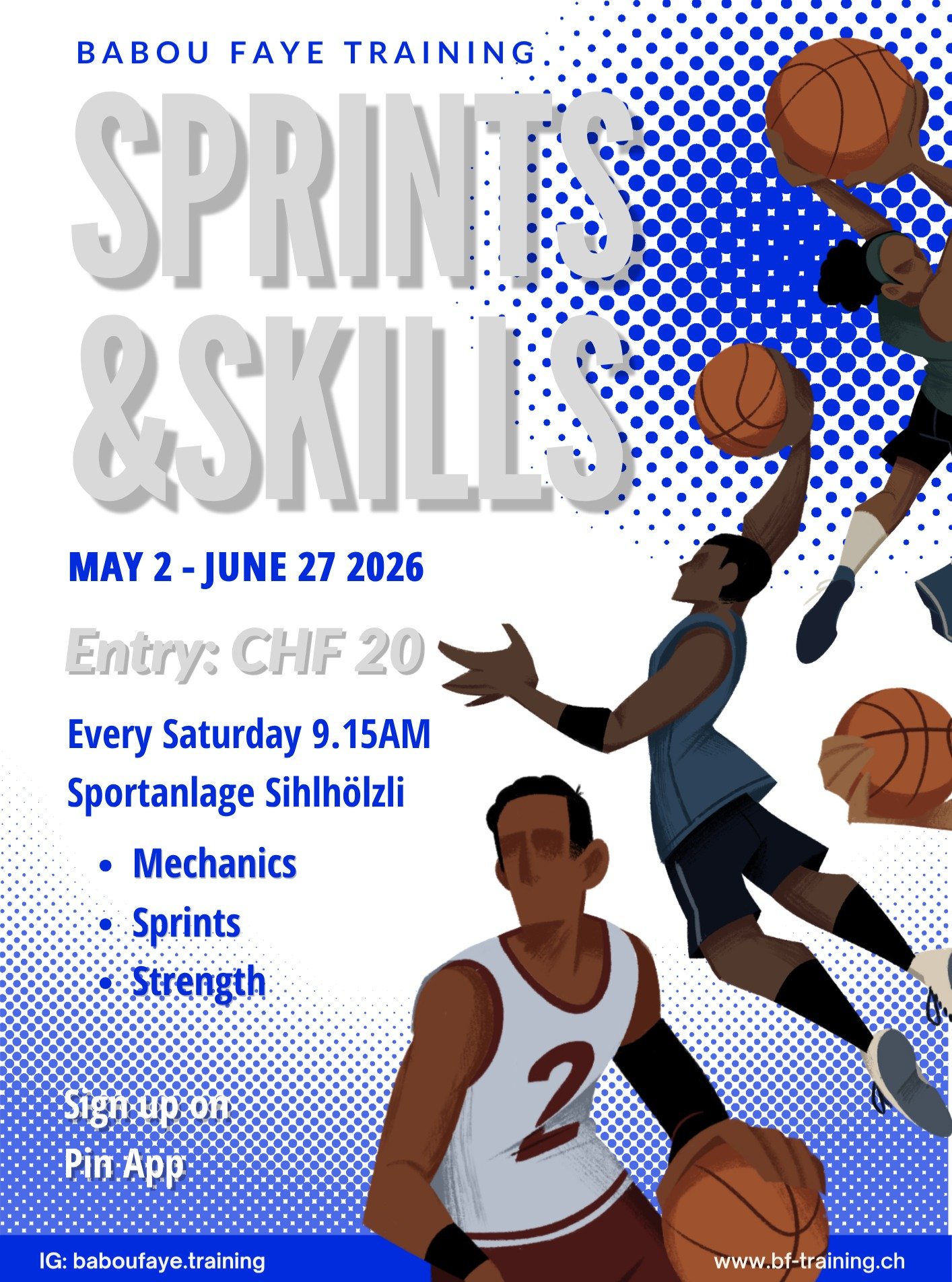 SPRINTS &amp; SKILLS - Performance Training

Starting May 2nd through the end of June we offer group sessions focusing on running, mechanics, sprints, and strength training.

- Every Saturday at 9.15AM
- Sportanlage Sihlh&ouml;lzli, Zurich

Registrat