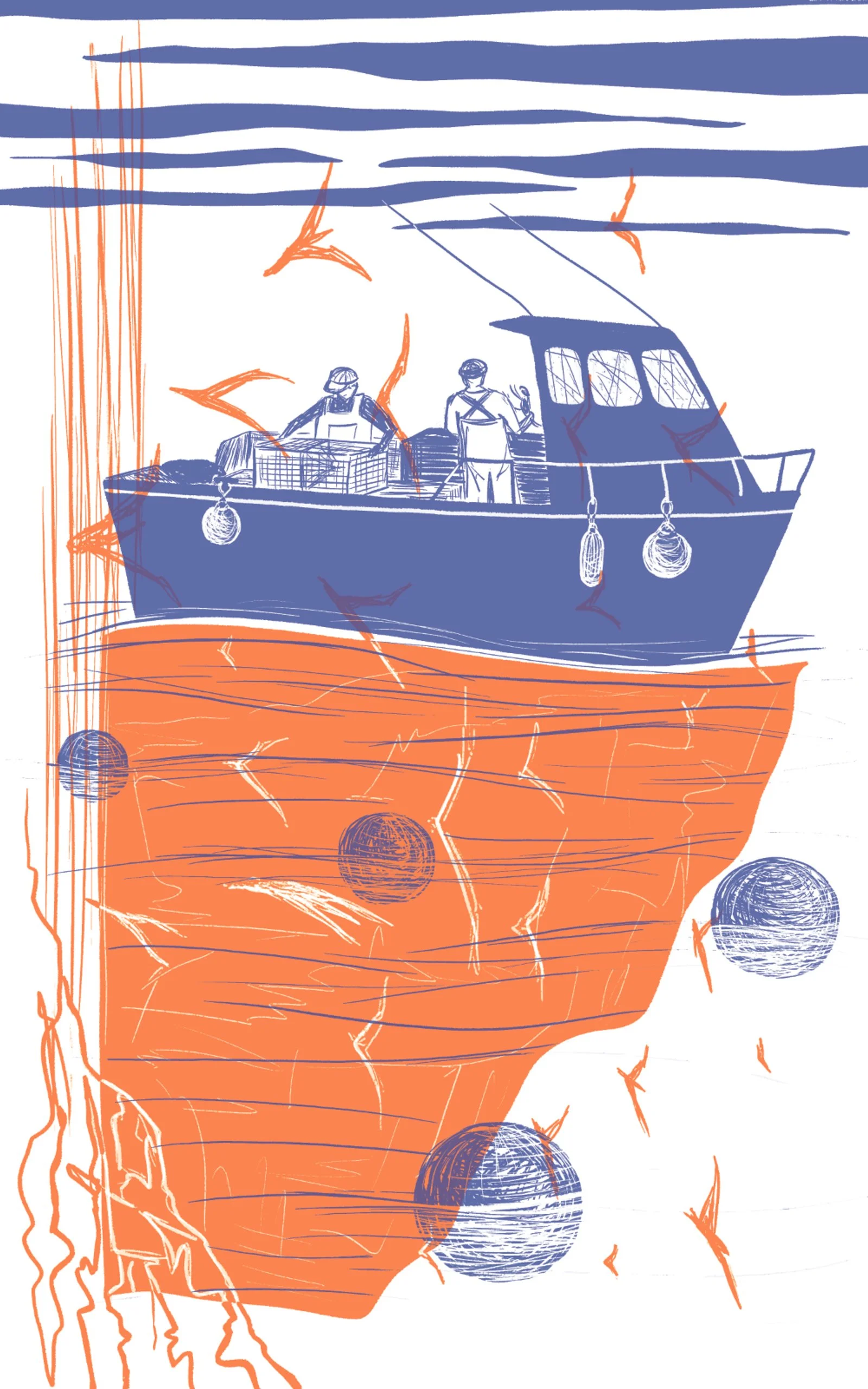 Sérigraphie Pêcheurs du Rocher